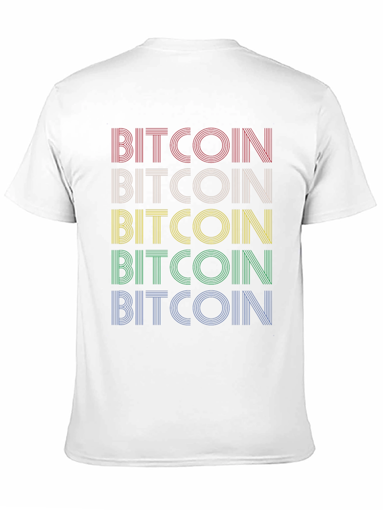 Bitcoin Retro Striped T-Shirt - Crypto Fan Apparel