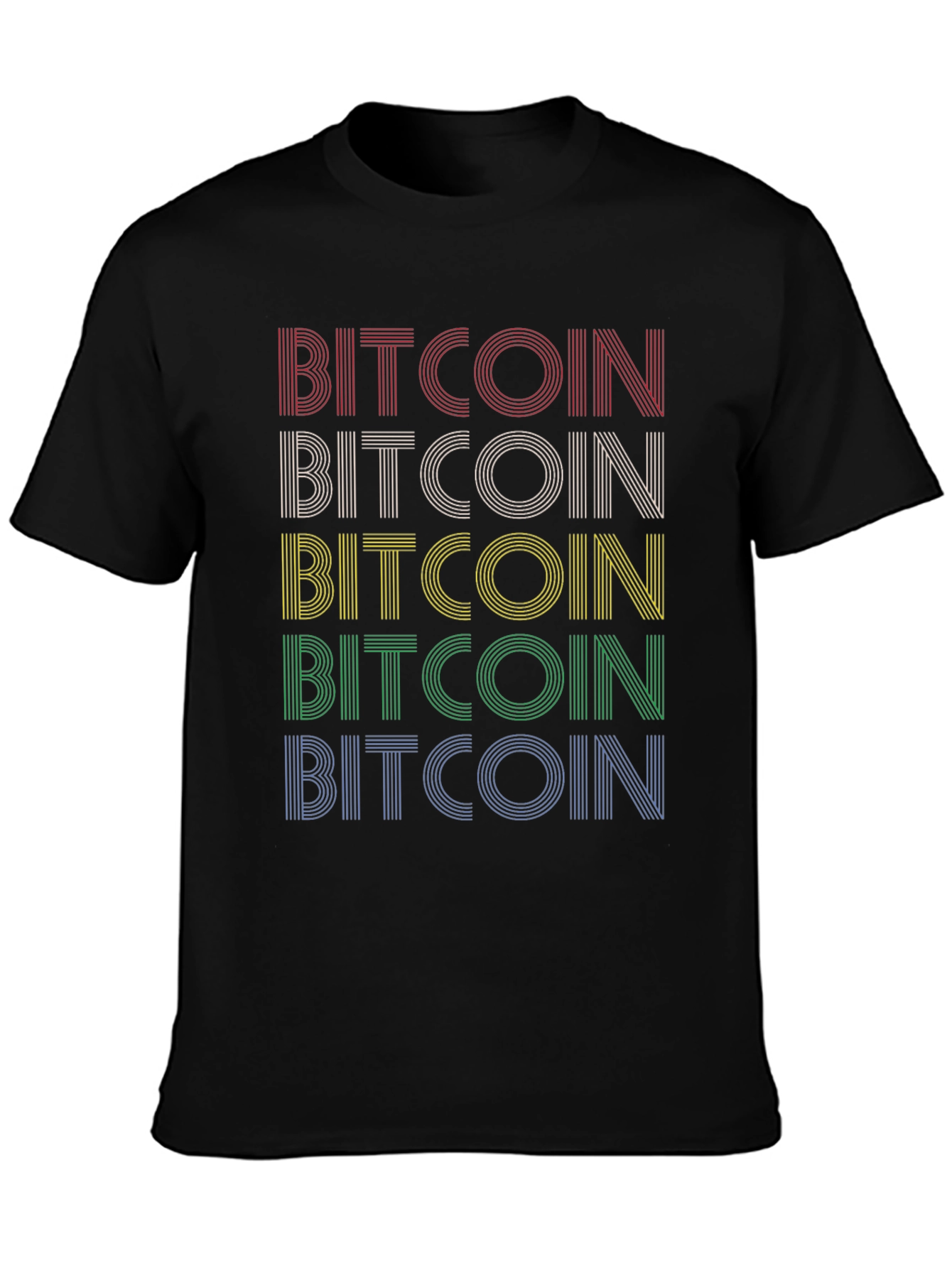 Bitcoin Retro Striped T-Shirt - Crypto Fan Apparel