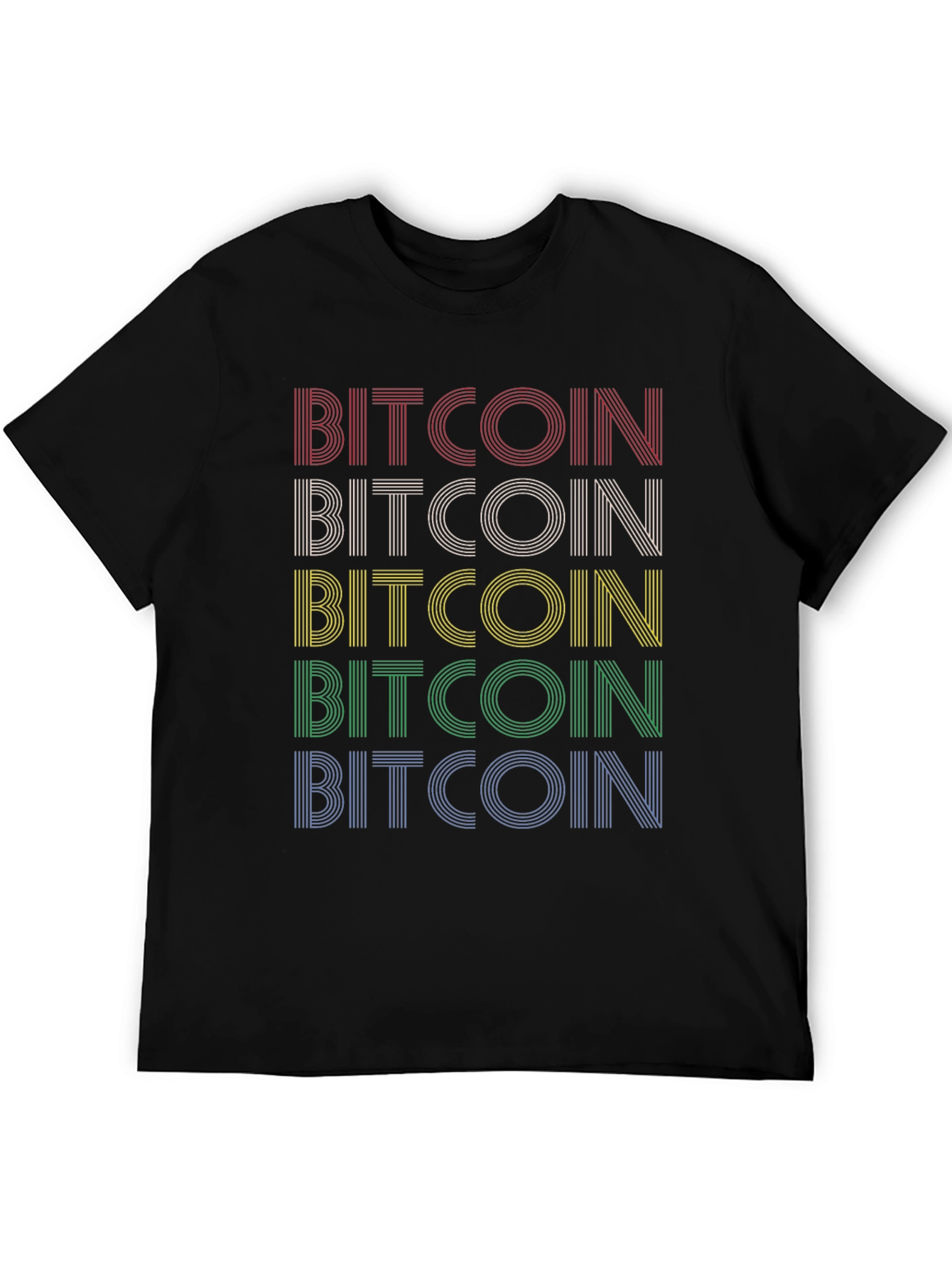 Bitcoin Retro Striped T-Shirt - Crypto Fan Apparel