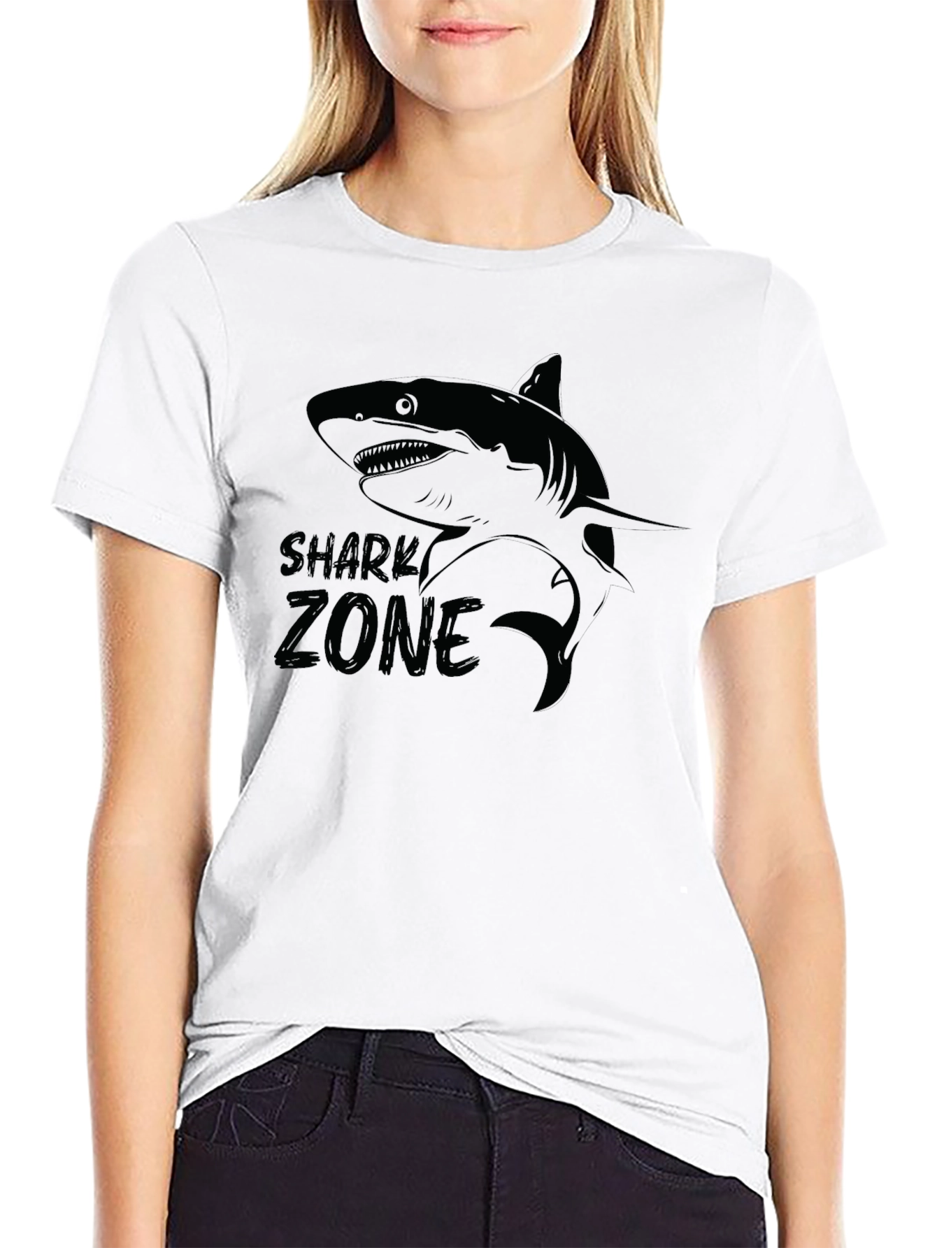 Shark Zone Graphic Tee - Mens Black T-Shirt