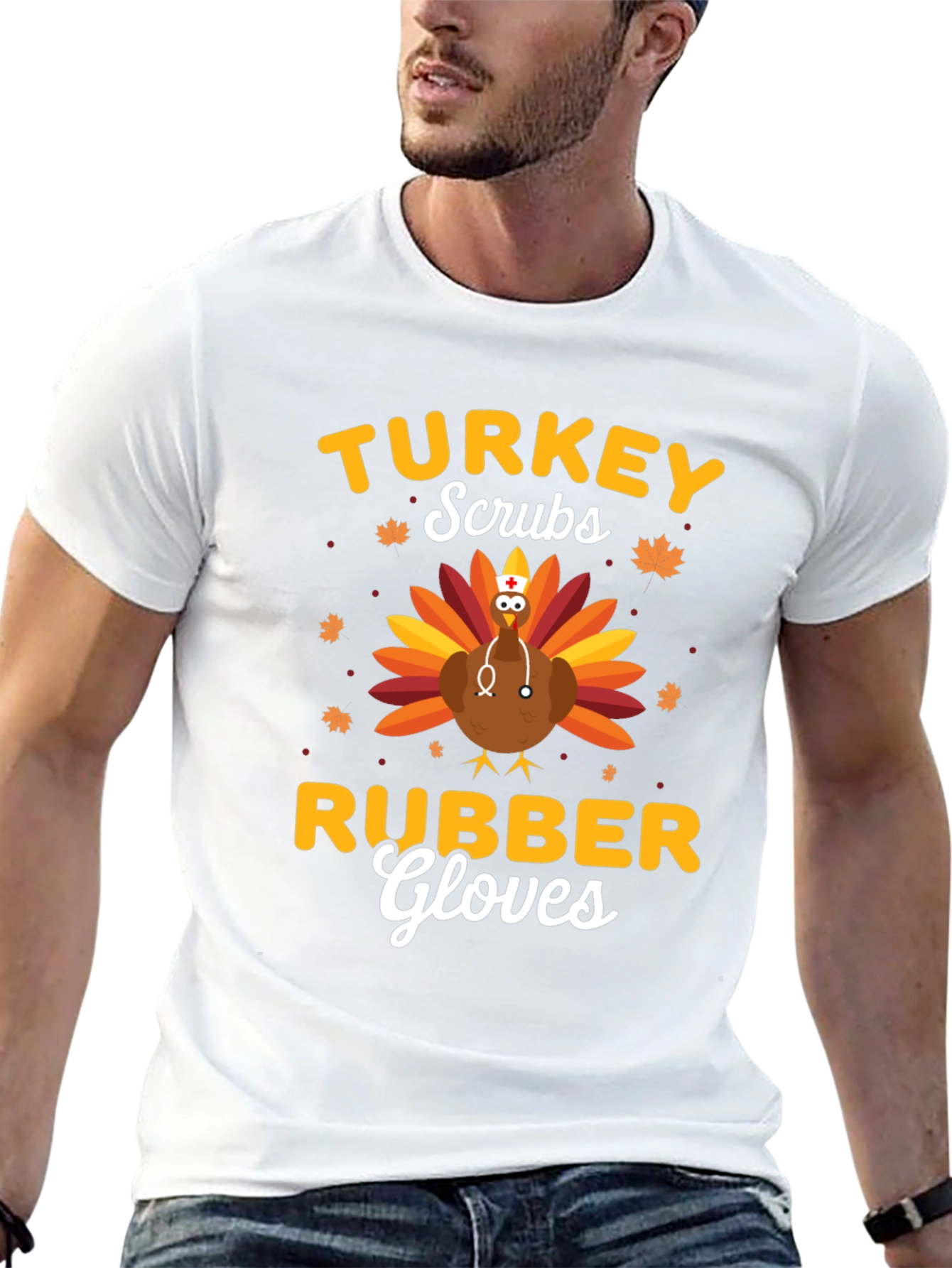 Turkey Scrubs Rubber Gloves Graphic T-Shirt