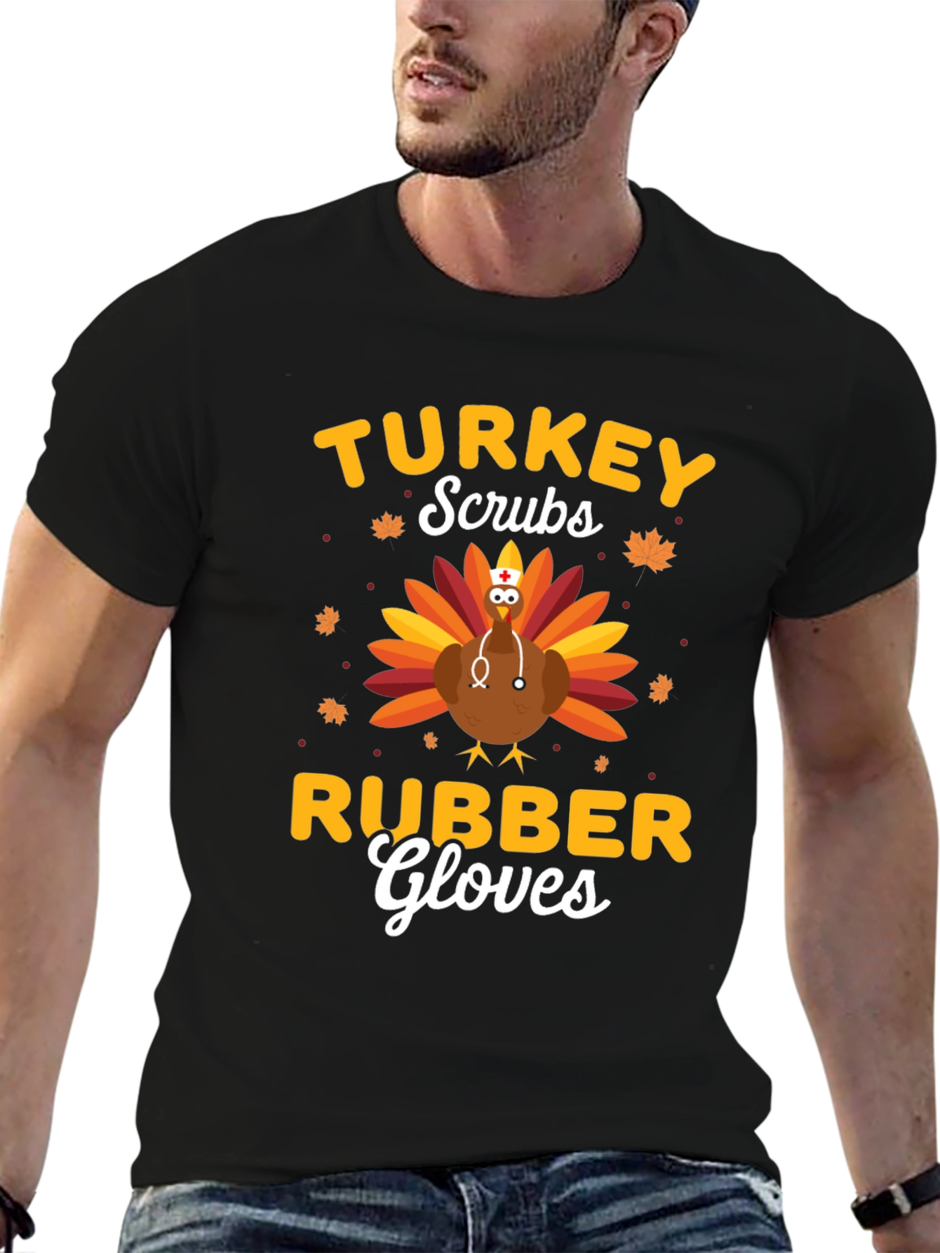 Turkey Scrubs Rubber Gloves Graphic T-Shirt