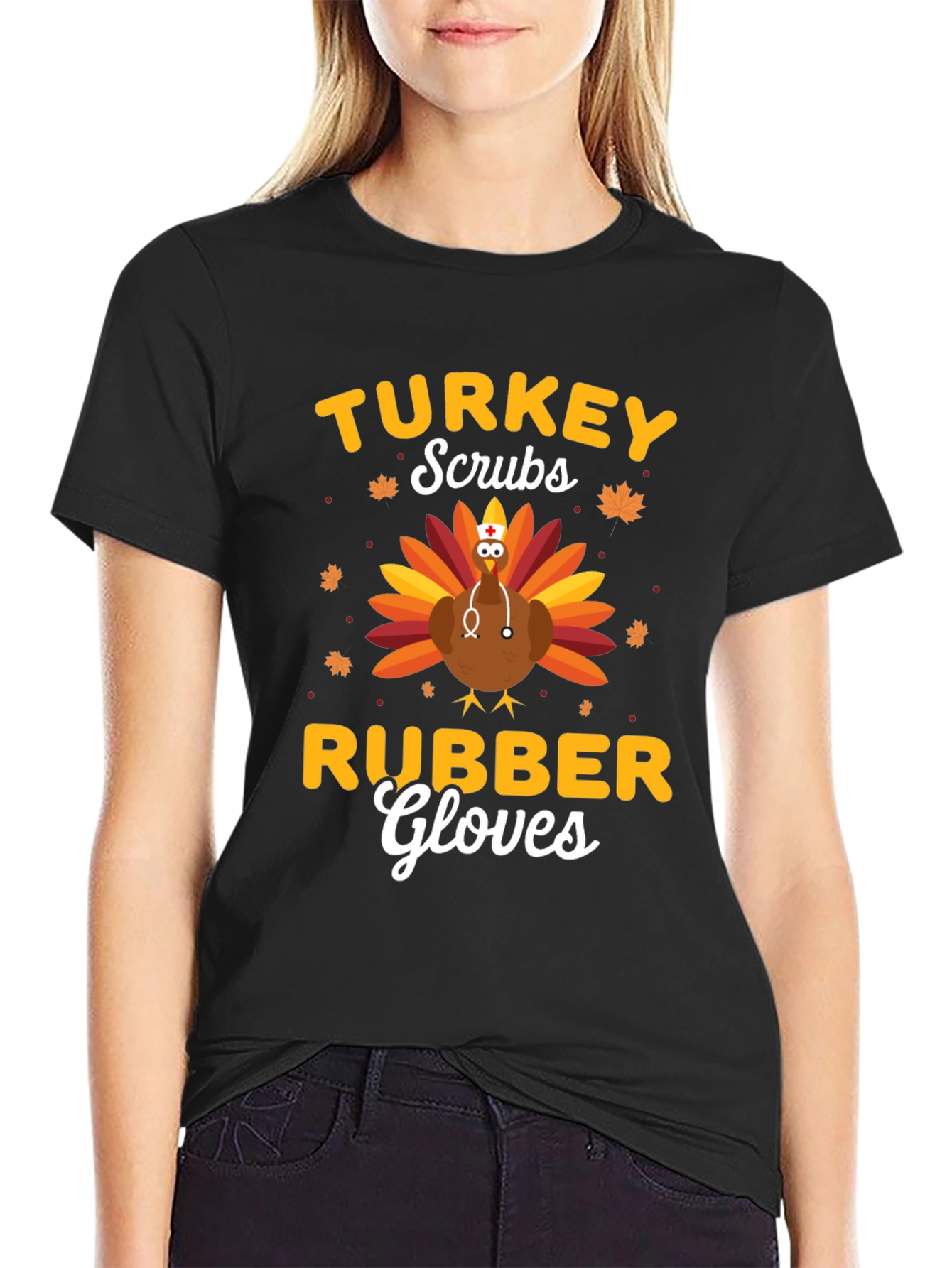 Turkey Scrubs Rubber Gloves Graphic T-Shirt