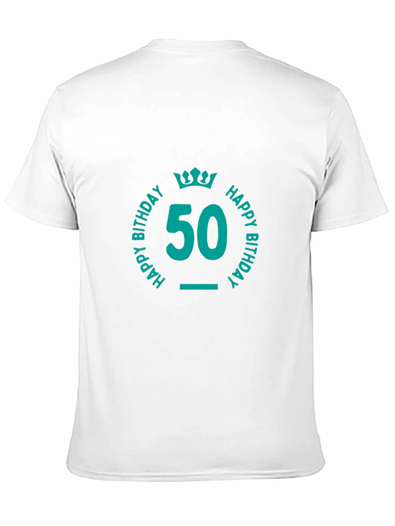 50th Birthday T-Shirt Teal Graphic Tee Black Shirt