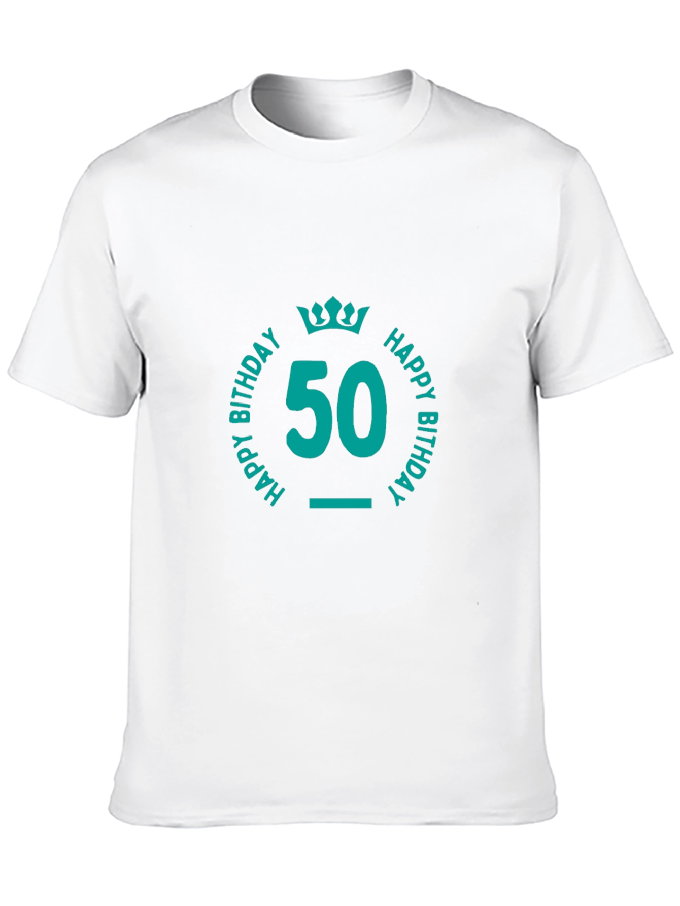 50th Birthday T-Shirt Teal Graphic Tee Black Shirt
