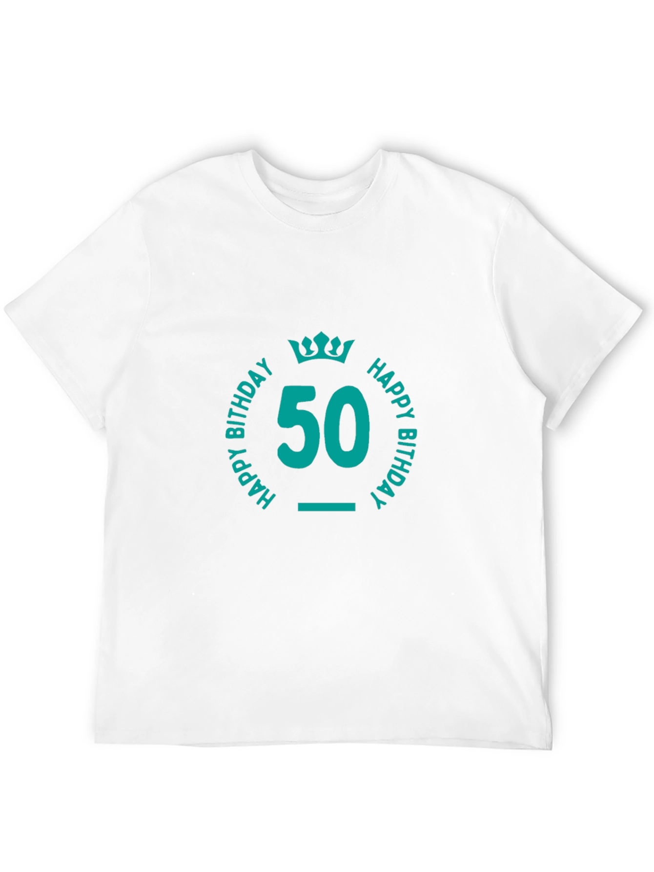 50th Birthday T-Shirt Teal Graphic Tee Black Shirt