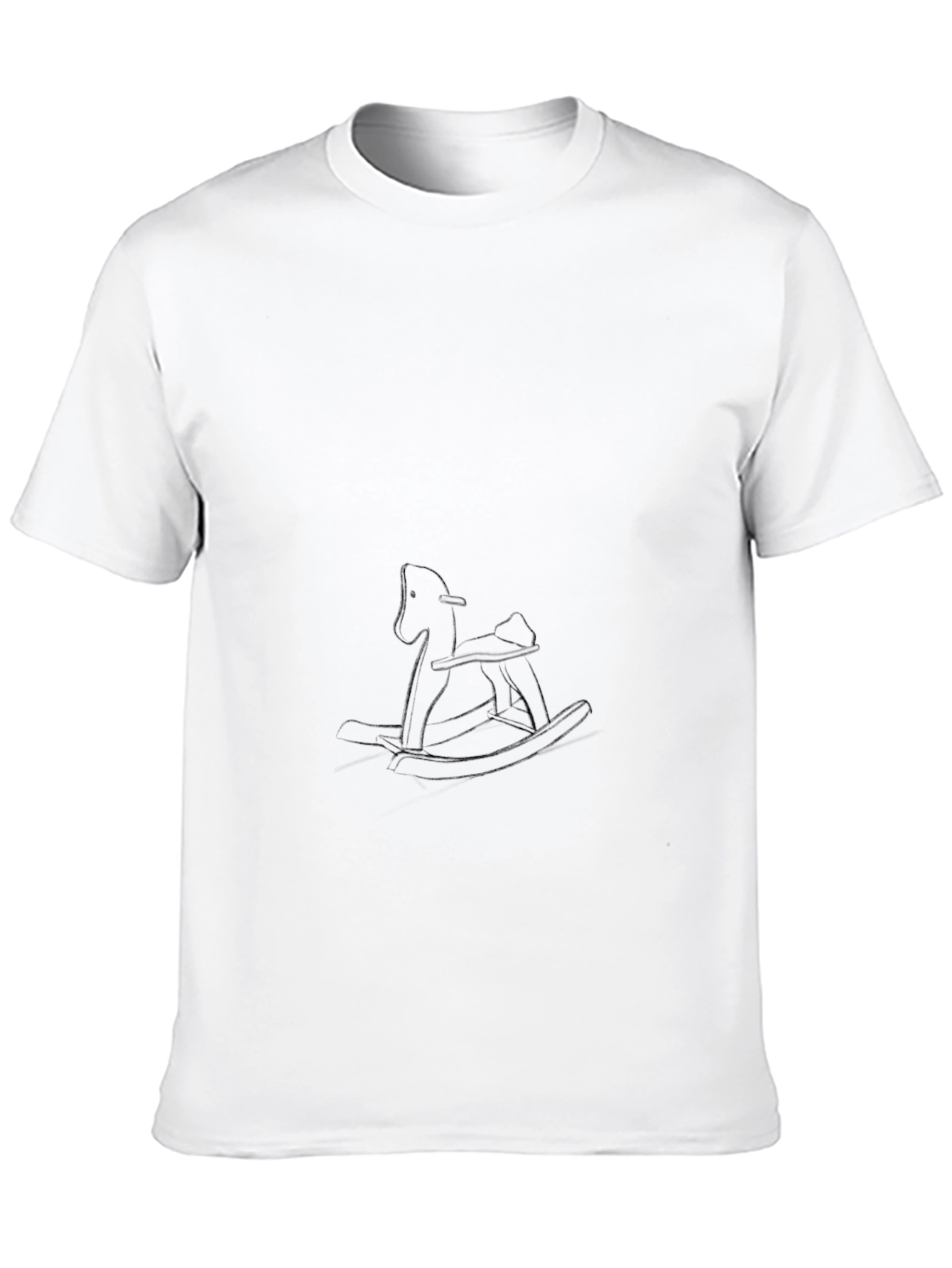Black T-Shirt with Rocking Horse Design