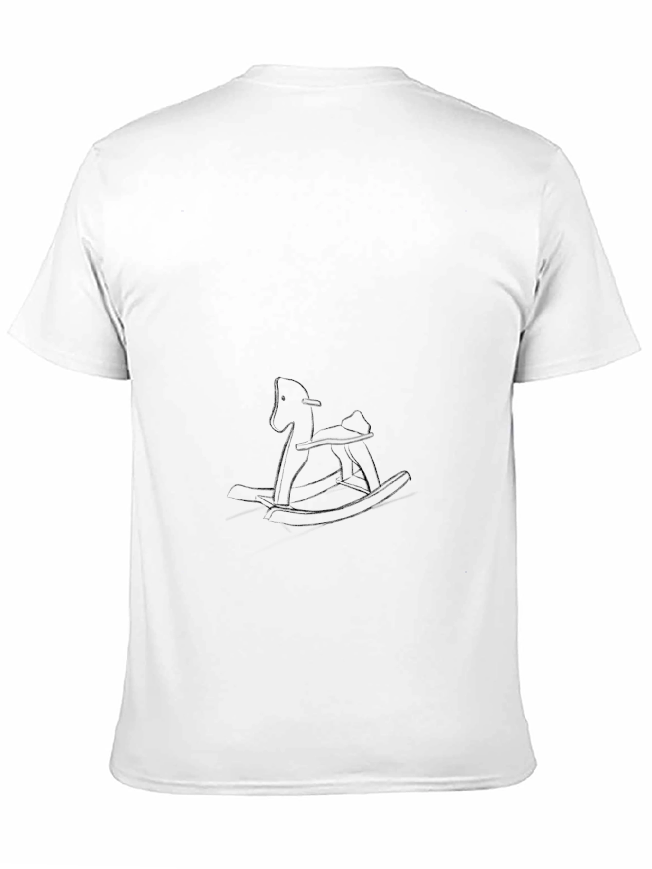 Black T-Shirt with Rocking Horse Design