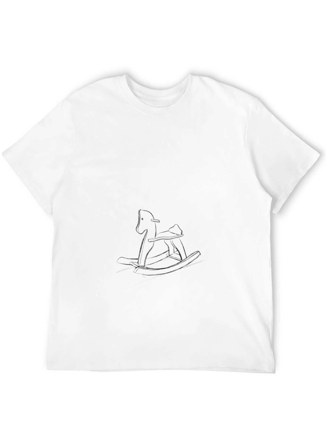 Black T-Shirt with Rocking Horse Design