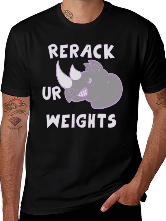 Rerack Ur Weights Rhino Graphic Tee - Gym Humor