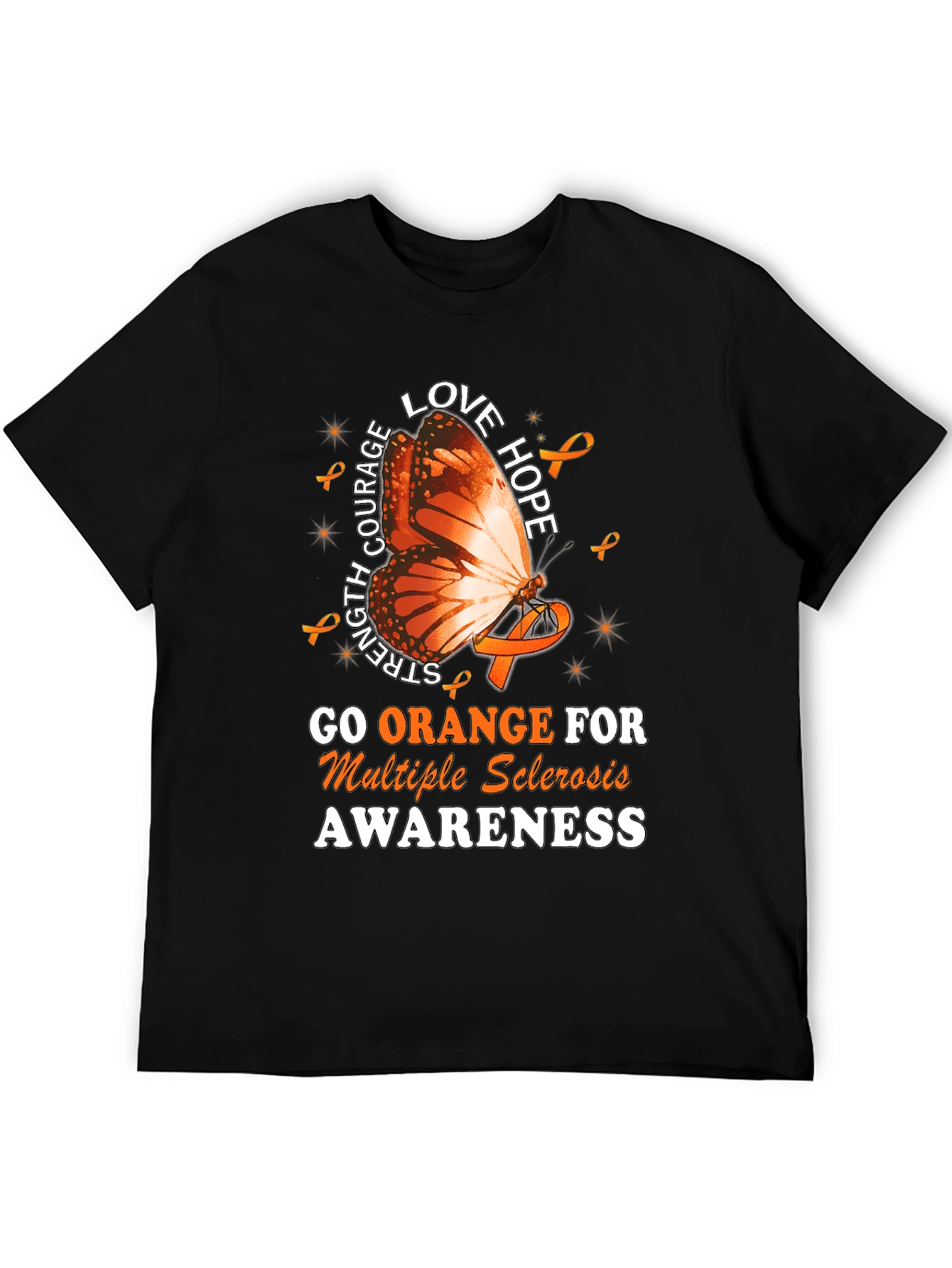 Go Orange MS Awareness Butterfly T-Shirt