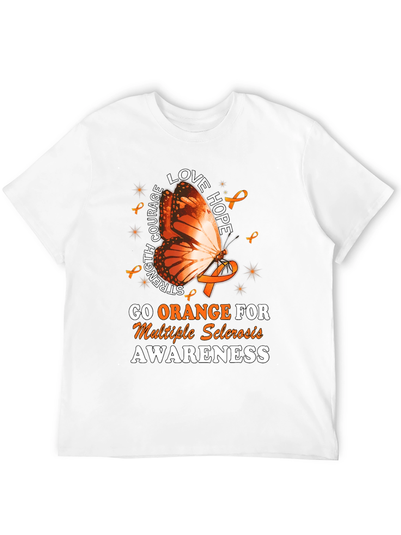 Go Orange MS Awareness Butterfly T-Shirt