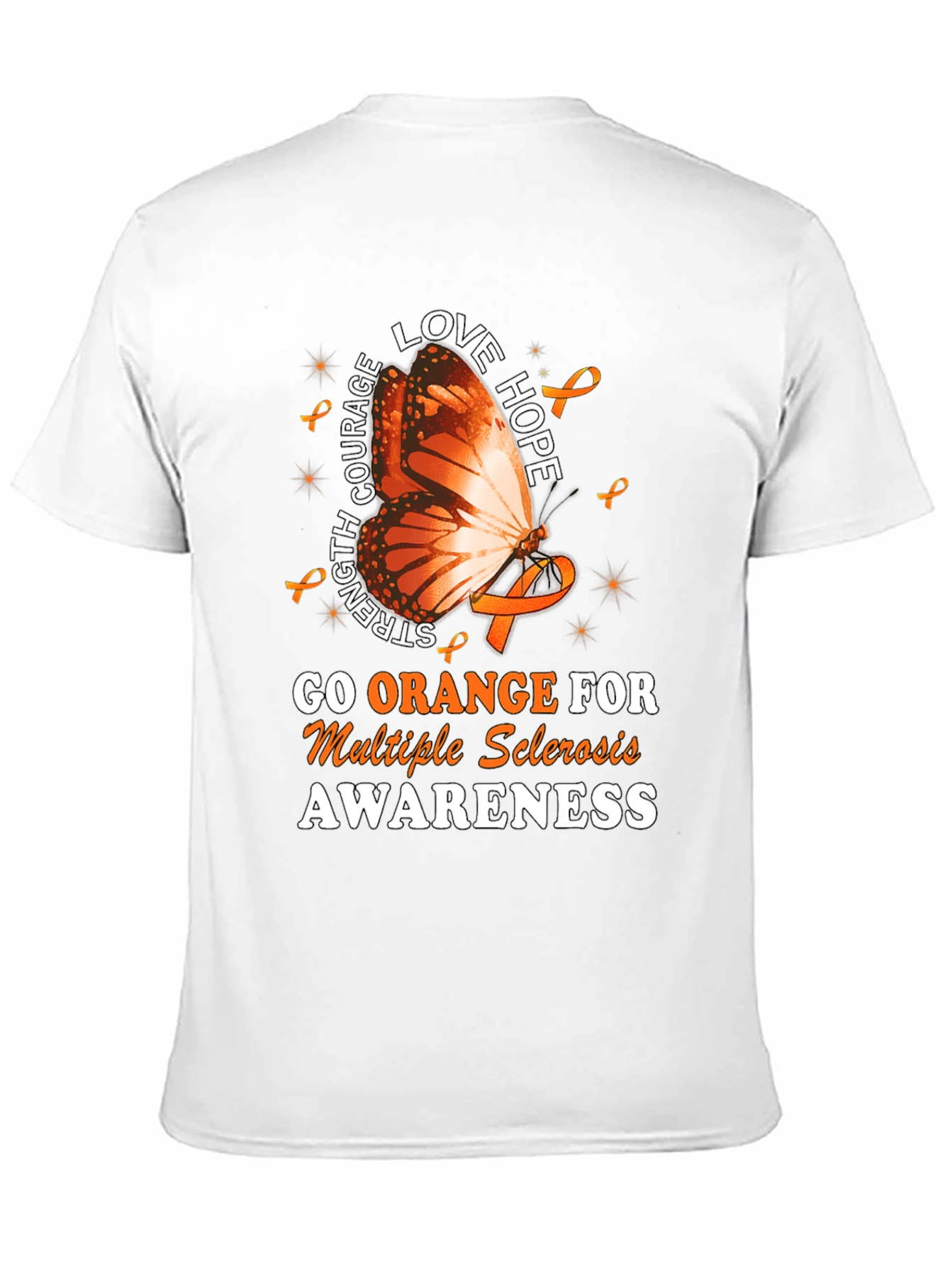 Go Orange MS Awareness Butterfly T-Shirt