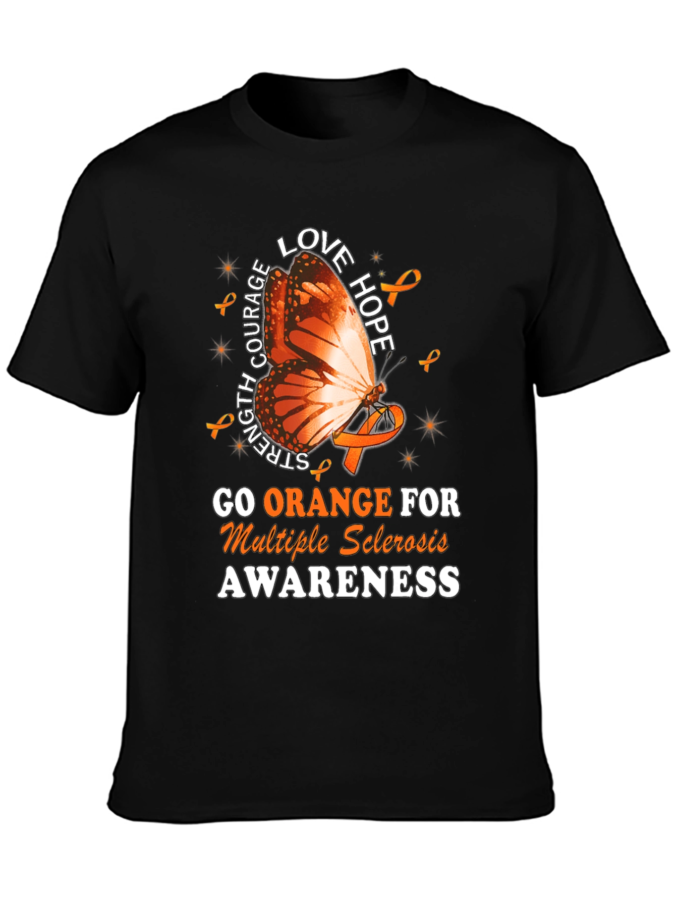 Go Orange MS Awareness Butterfly T-Shirt