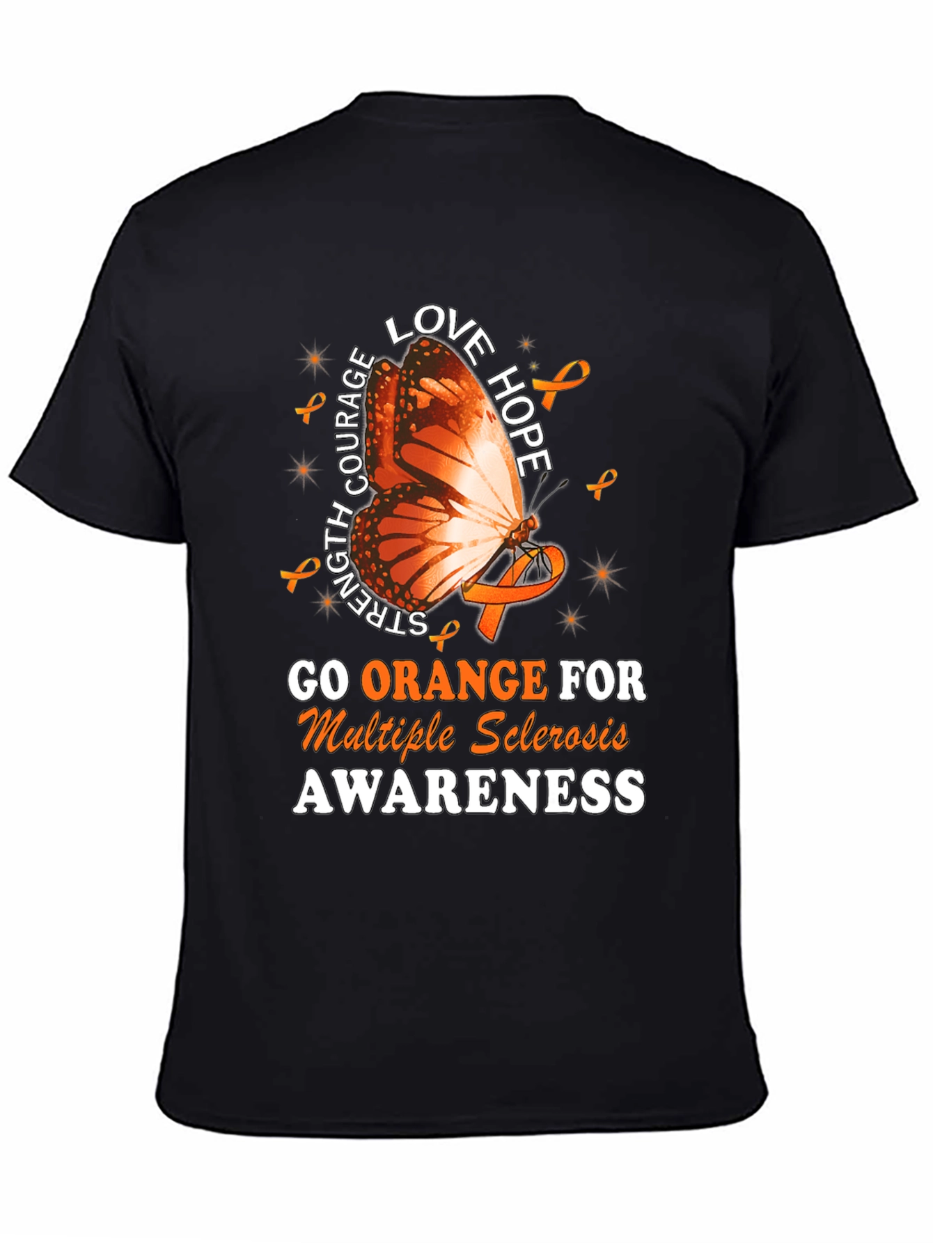 Go Orange MS Awareness Butterfly T-Shirt