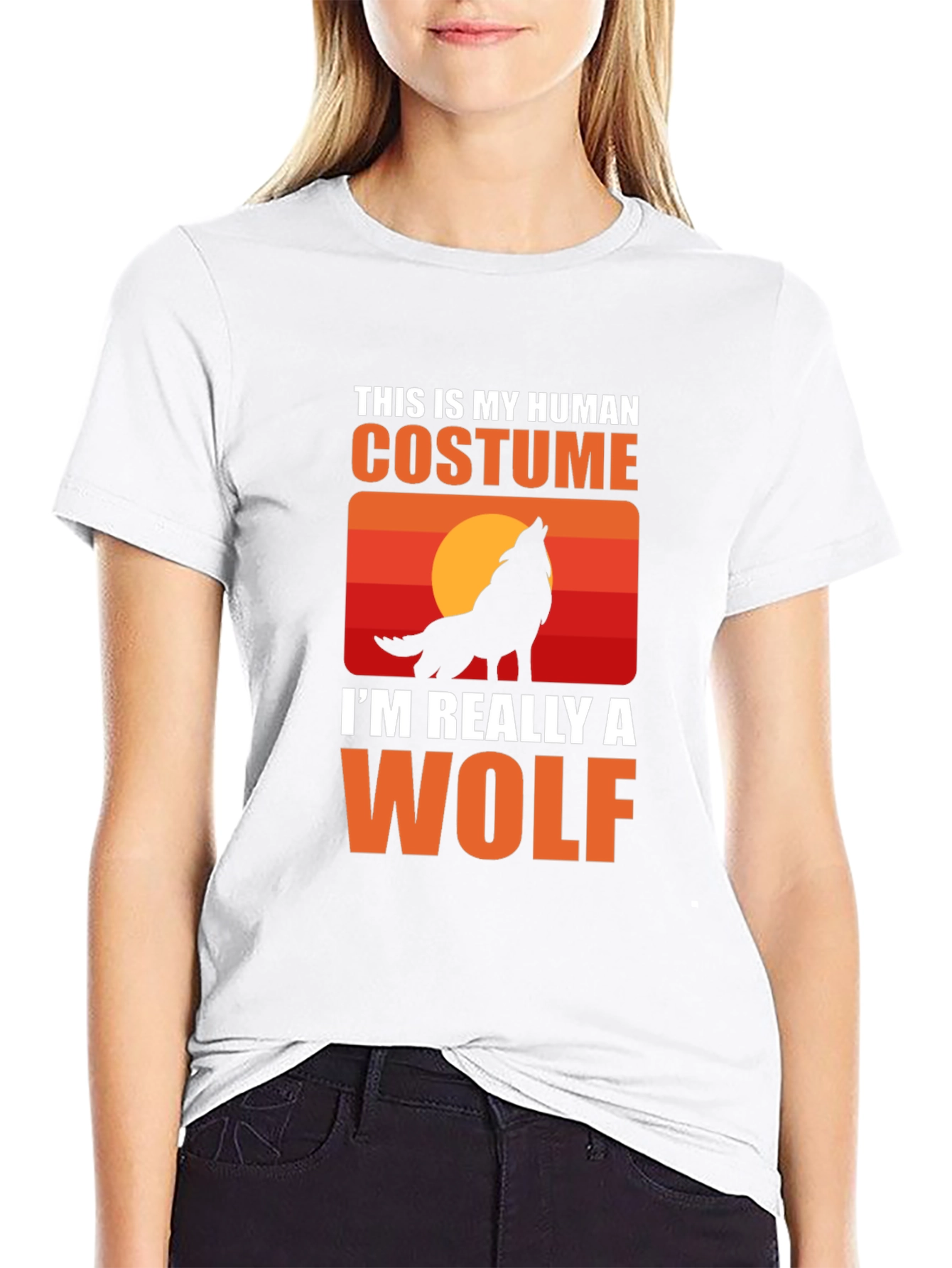Human Costume Wolf T-Shirt - Halloween Tee
