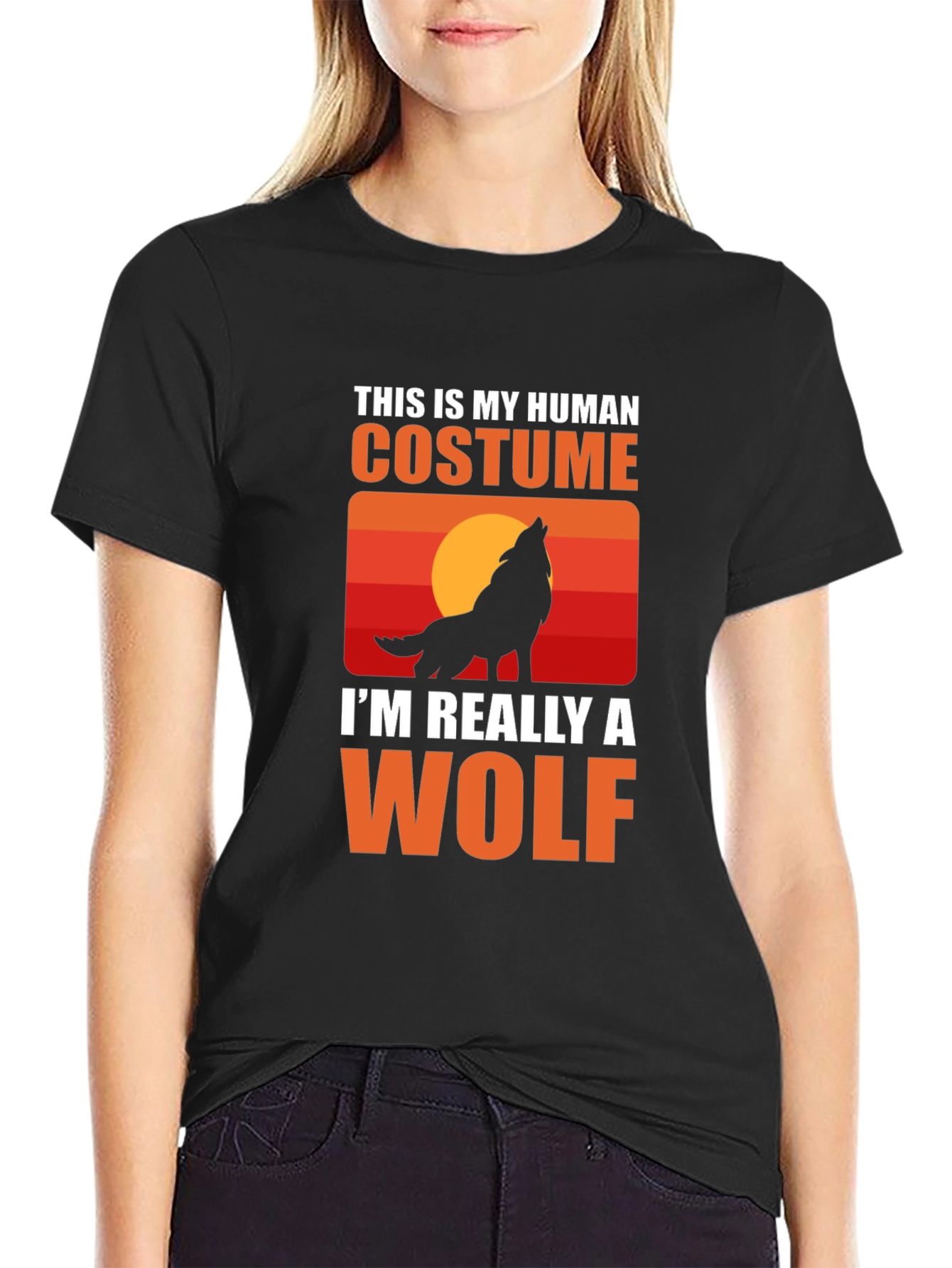 Human Costume Wolf T-Shirt - Halloween Tee
