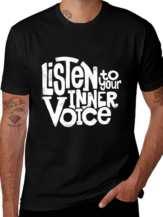 Listen to Your Inner Voice Black Graphic Tee