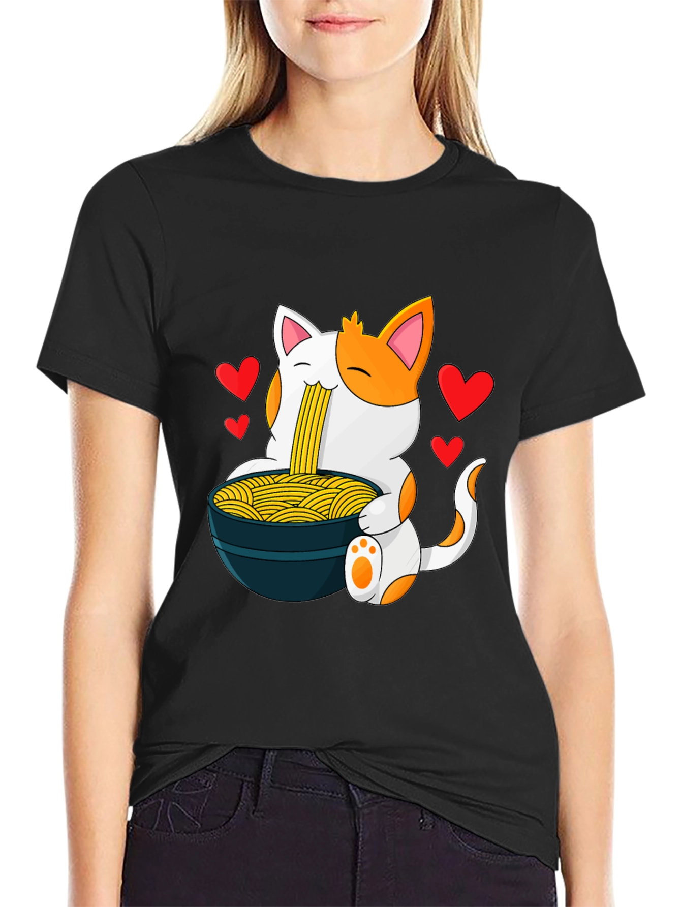 Cat Ramen T-Shirt - Anime Noodle Lover Tee