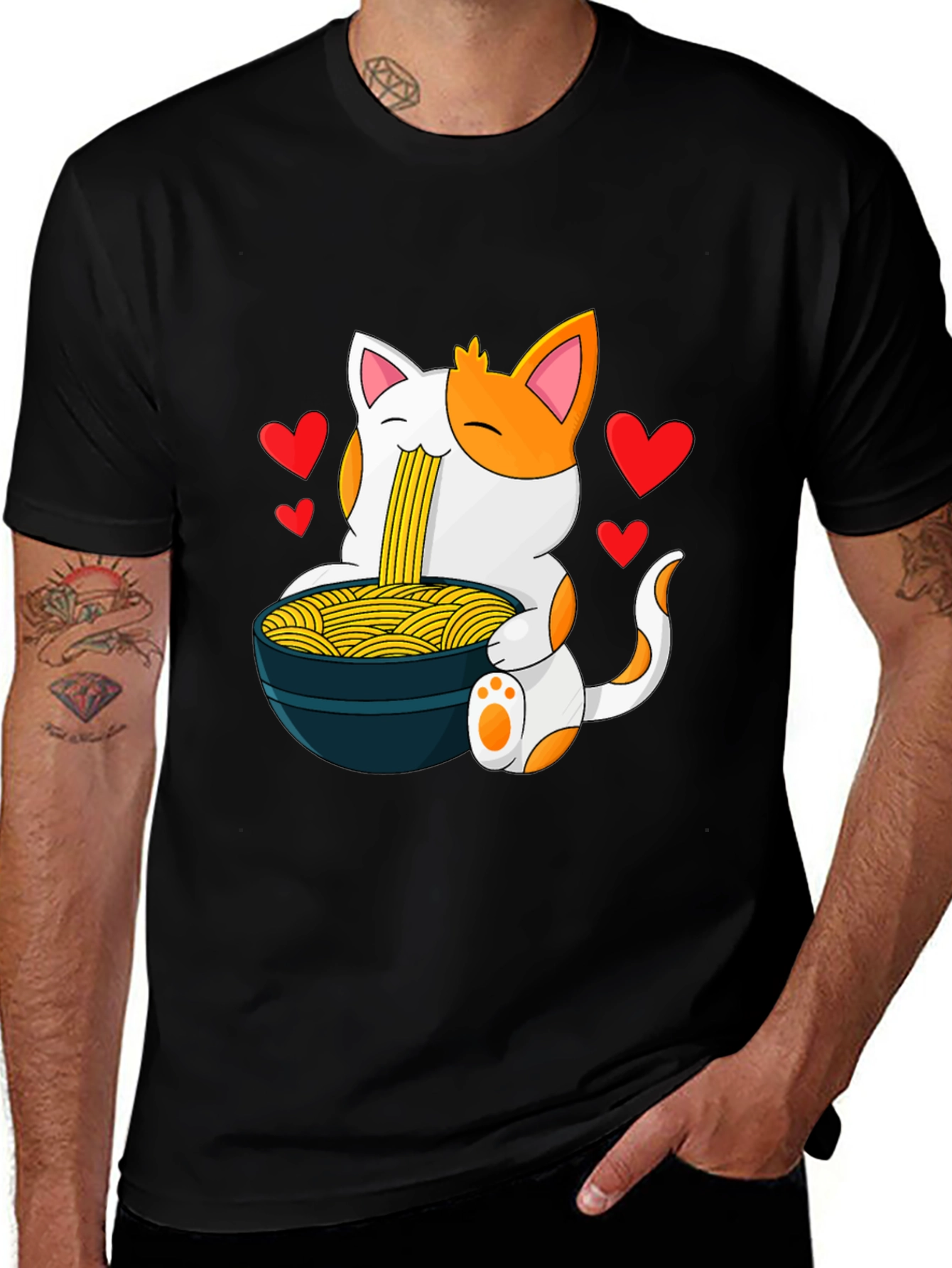 Cat Ramen T-Shirt - Anime Noodle Lover Tee