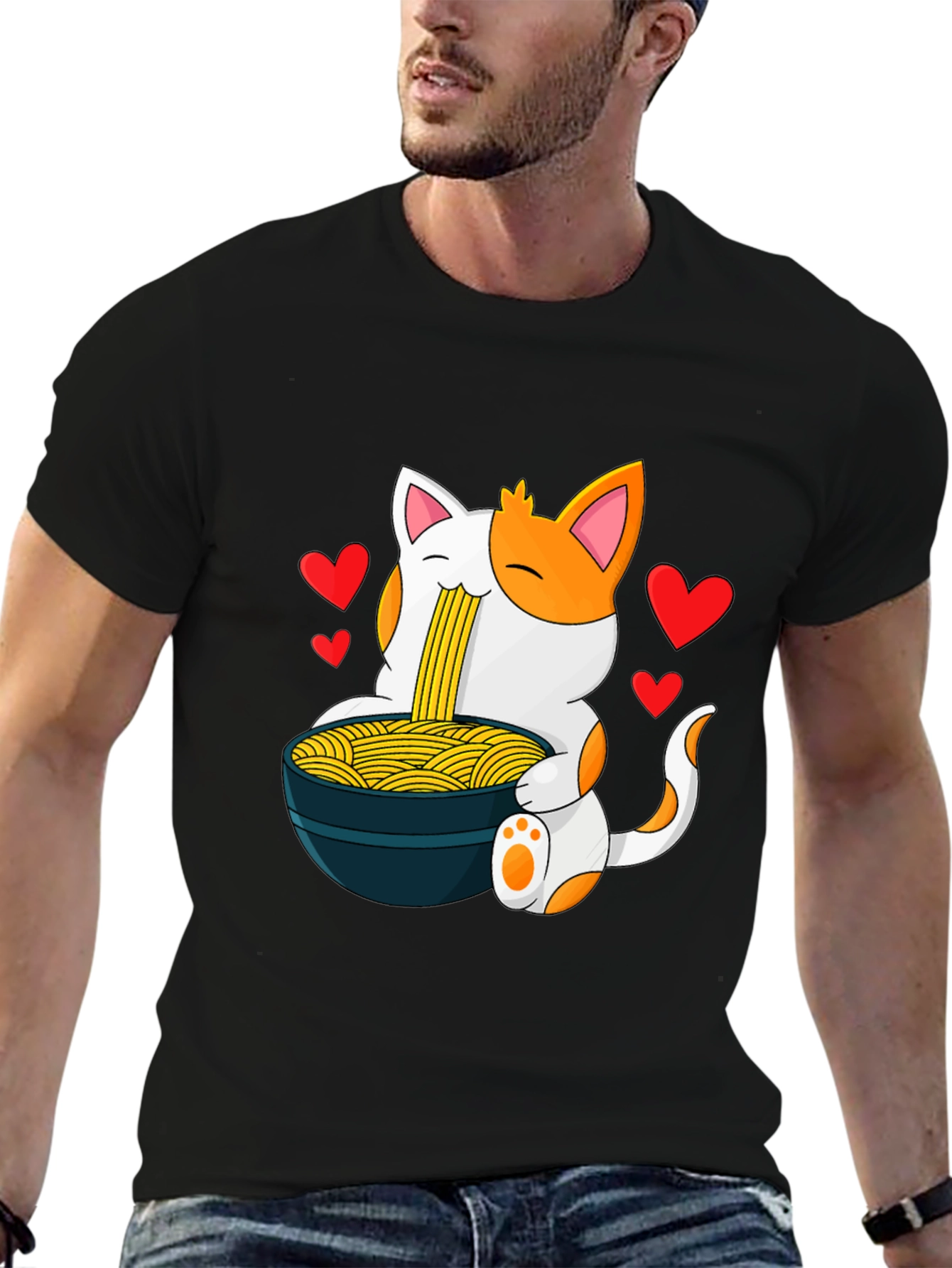 Cat Ramen T-Shirt - Anime Noodle Lover Tee