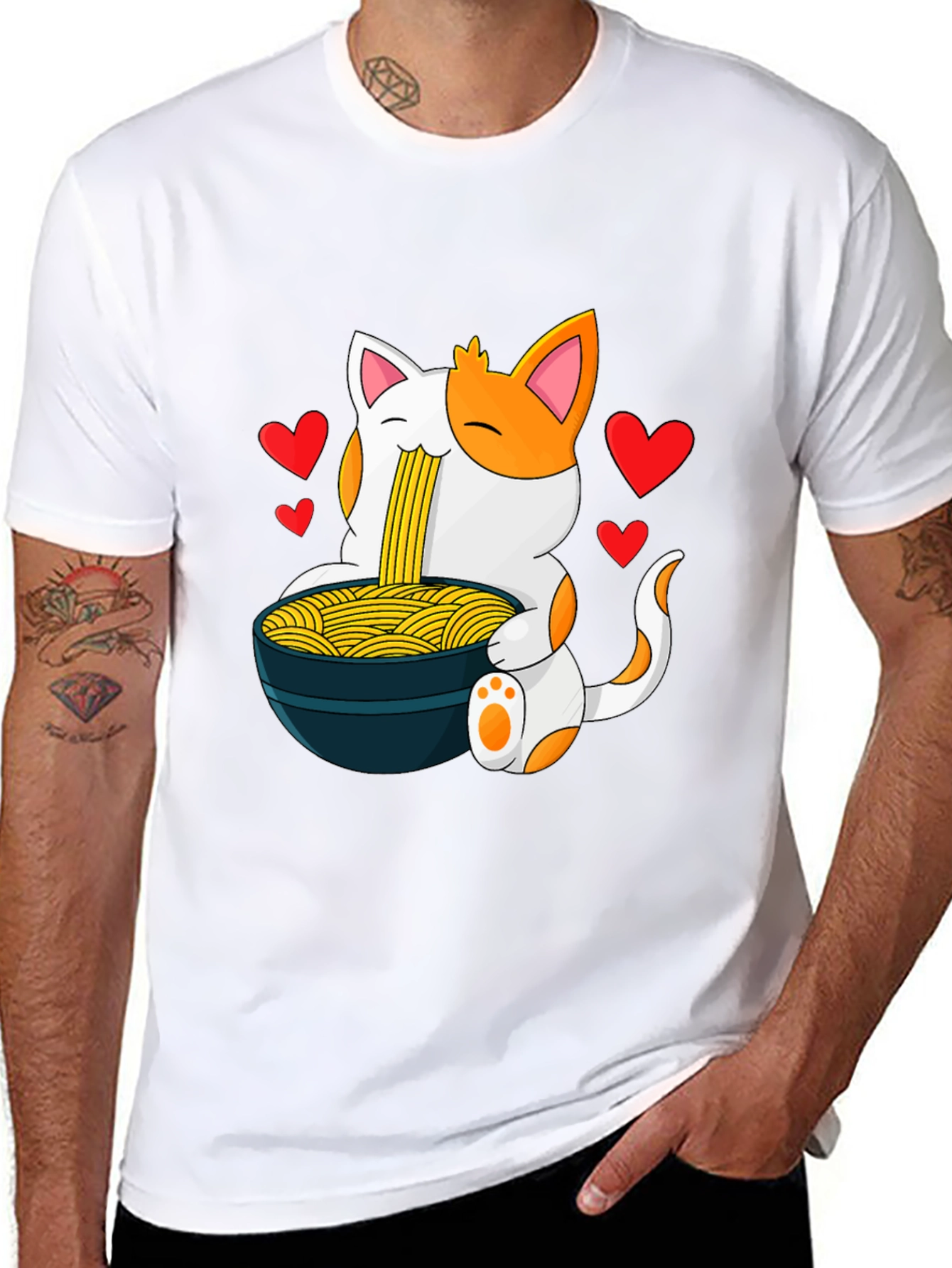 Cat Ramen T-Shirt - Anime Noodle Lover Tee
