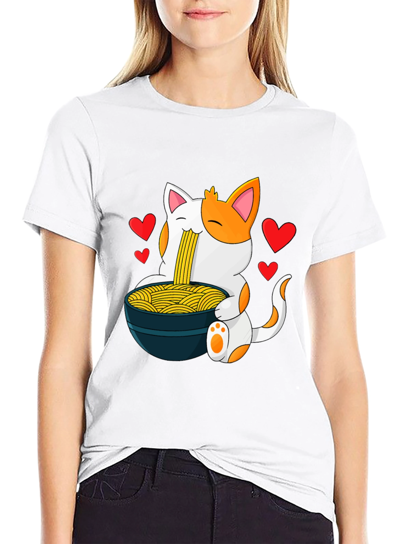Cat Ramen T-Shirt - Anime Noodle Lover Tee