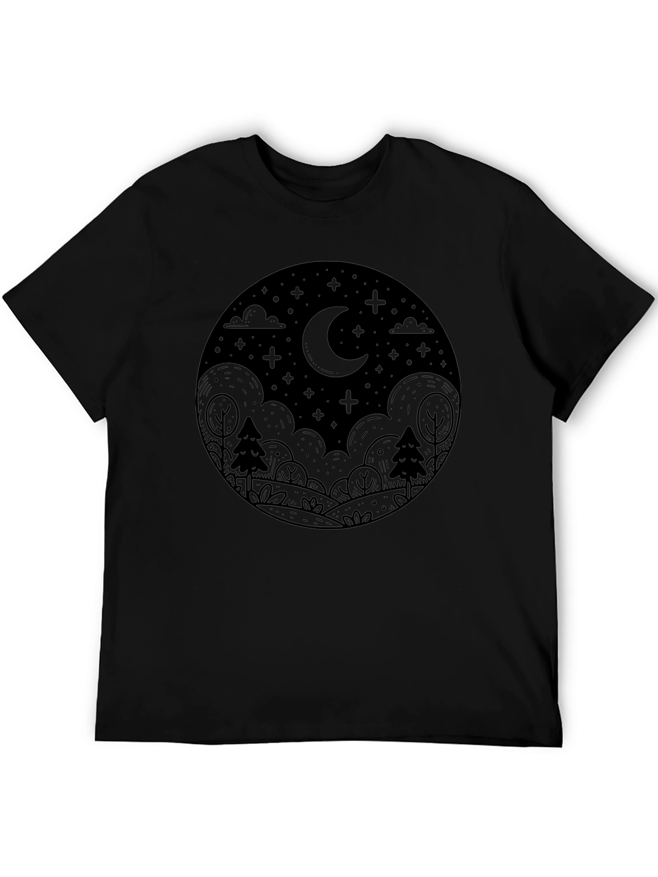Night Sky Graphic Tee - Black