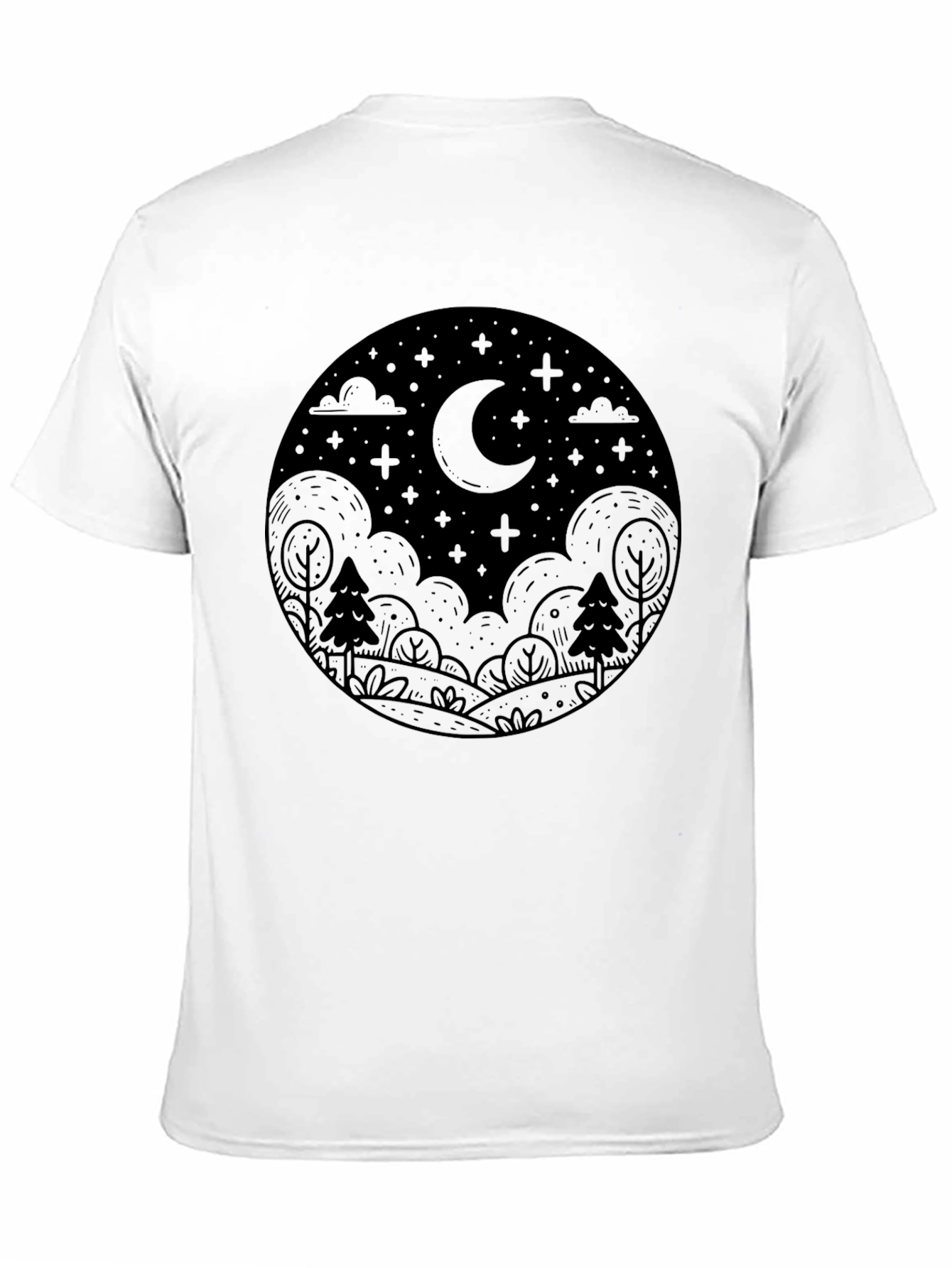 Night Sky Graphic Tee - Black