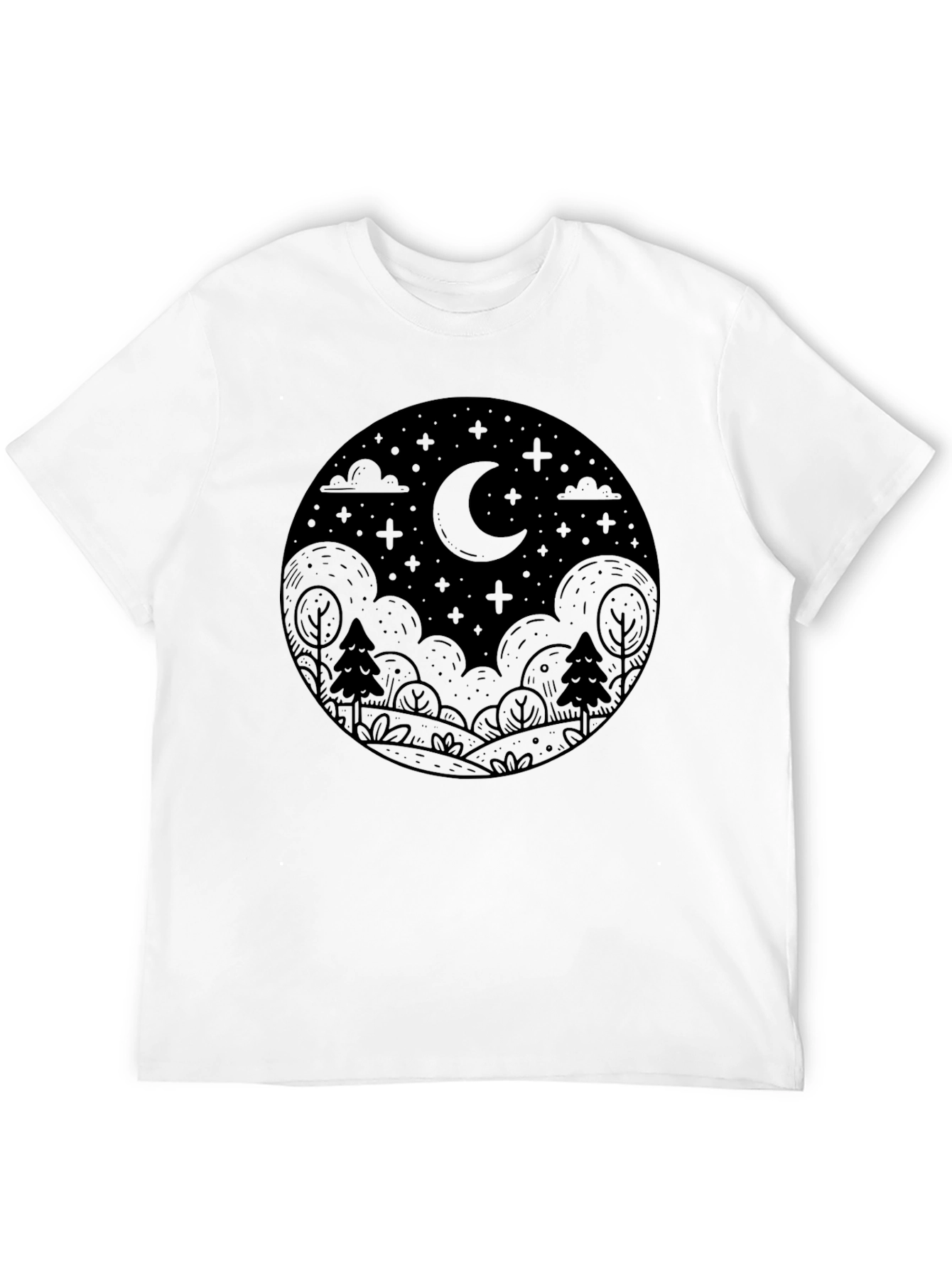 Night Sky Graphic Tee - Black