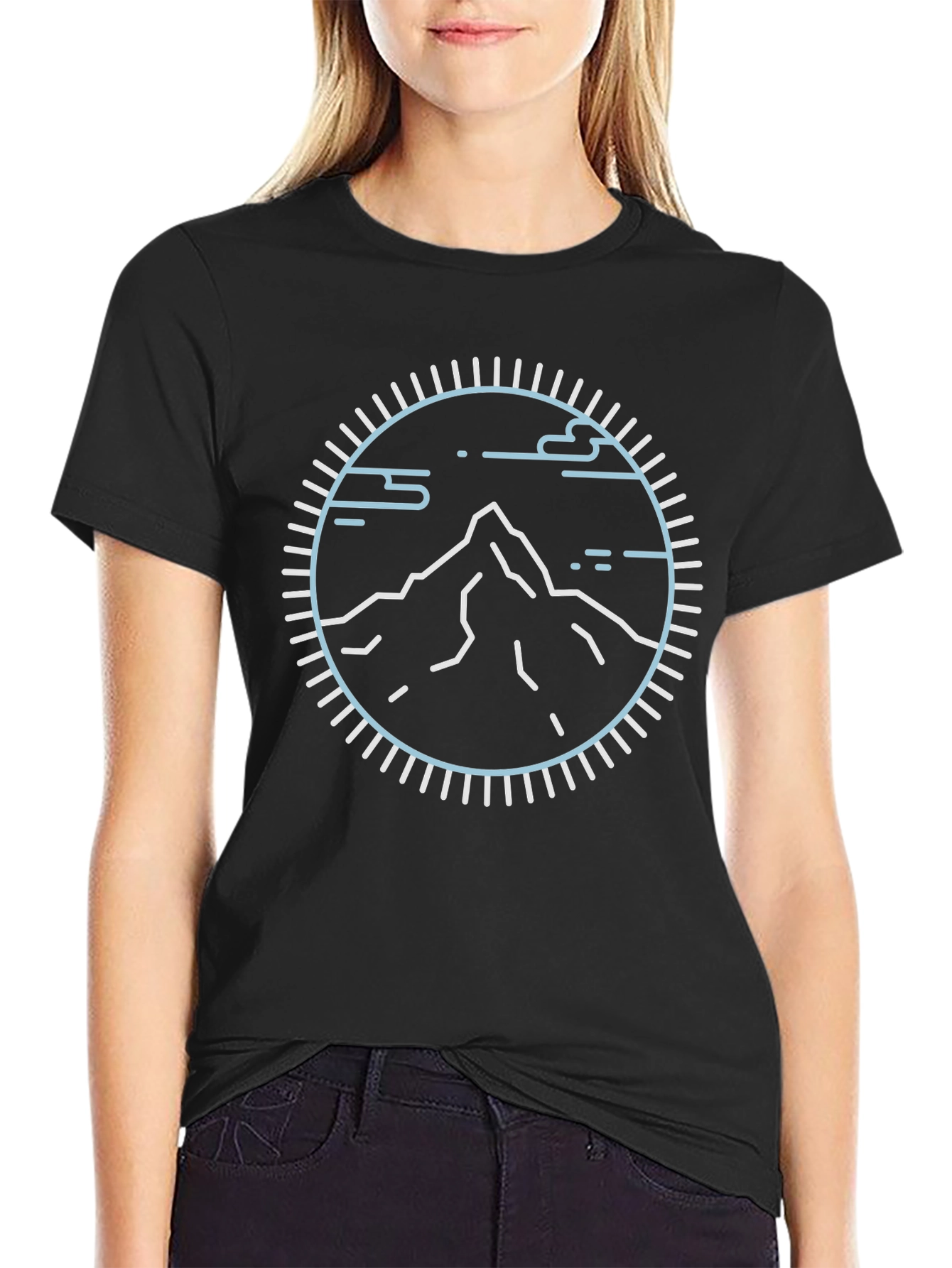 Mountain Circle Graphic Tee - Black