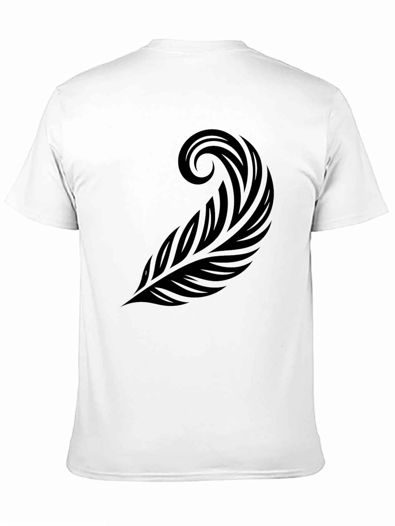 Black T-Shirt with Tribal Feather Graphic