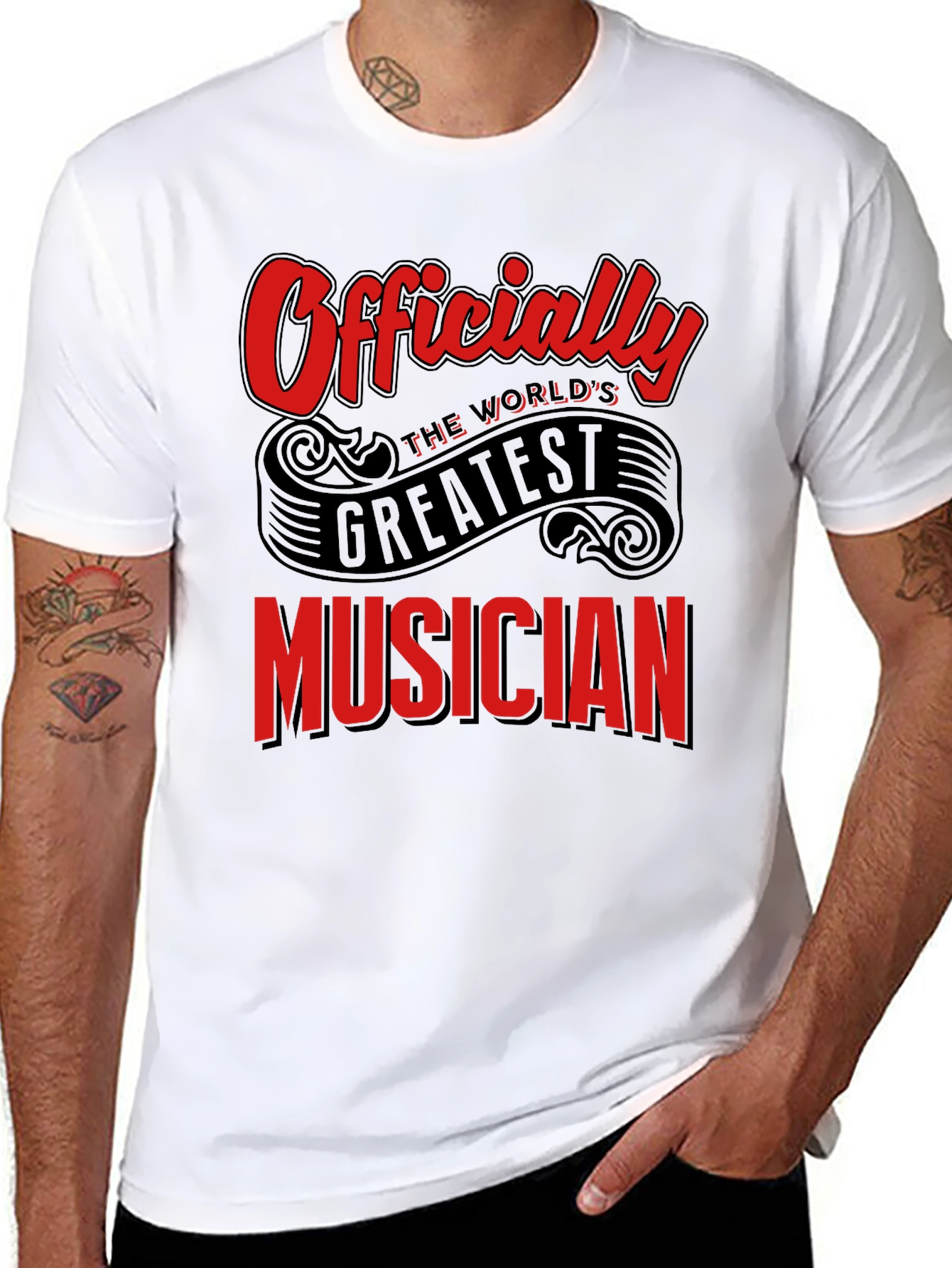 Officially Worlds Greatest Musician Black T-Shirt