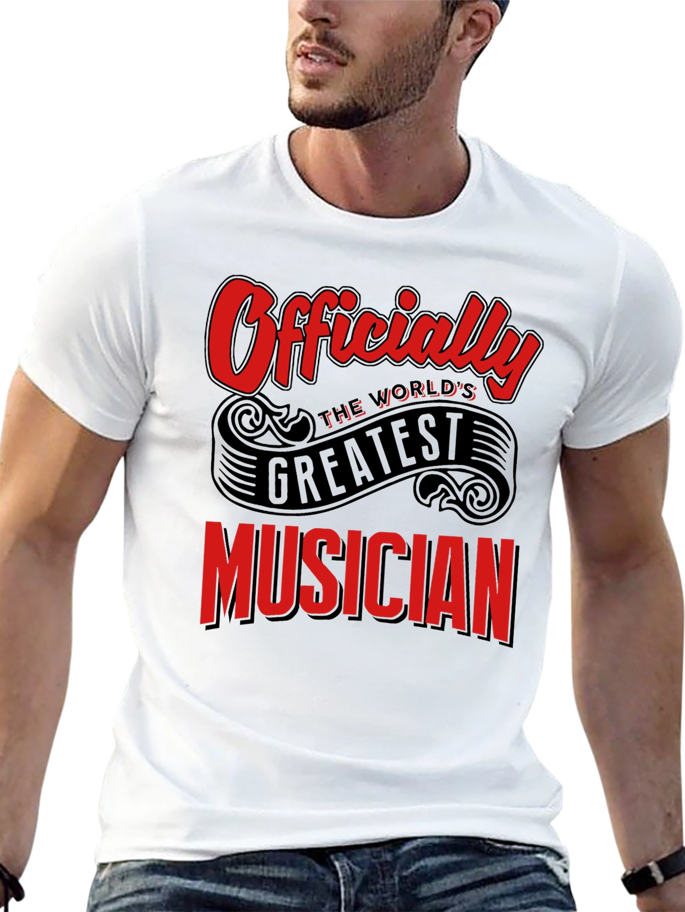 Officially Worlds Greatest Musician Black T-Shirt