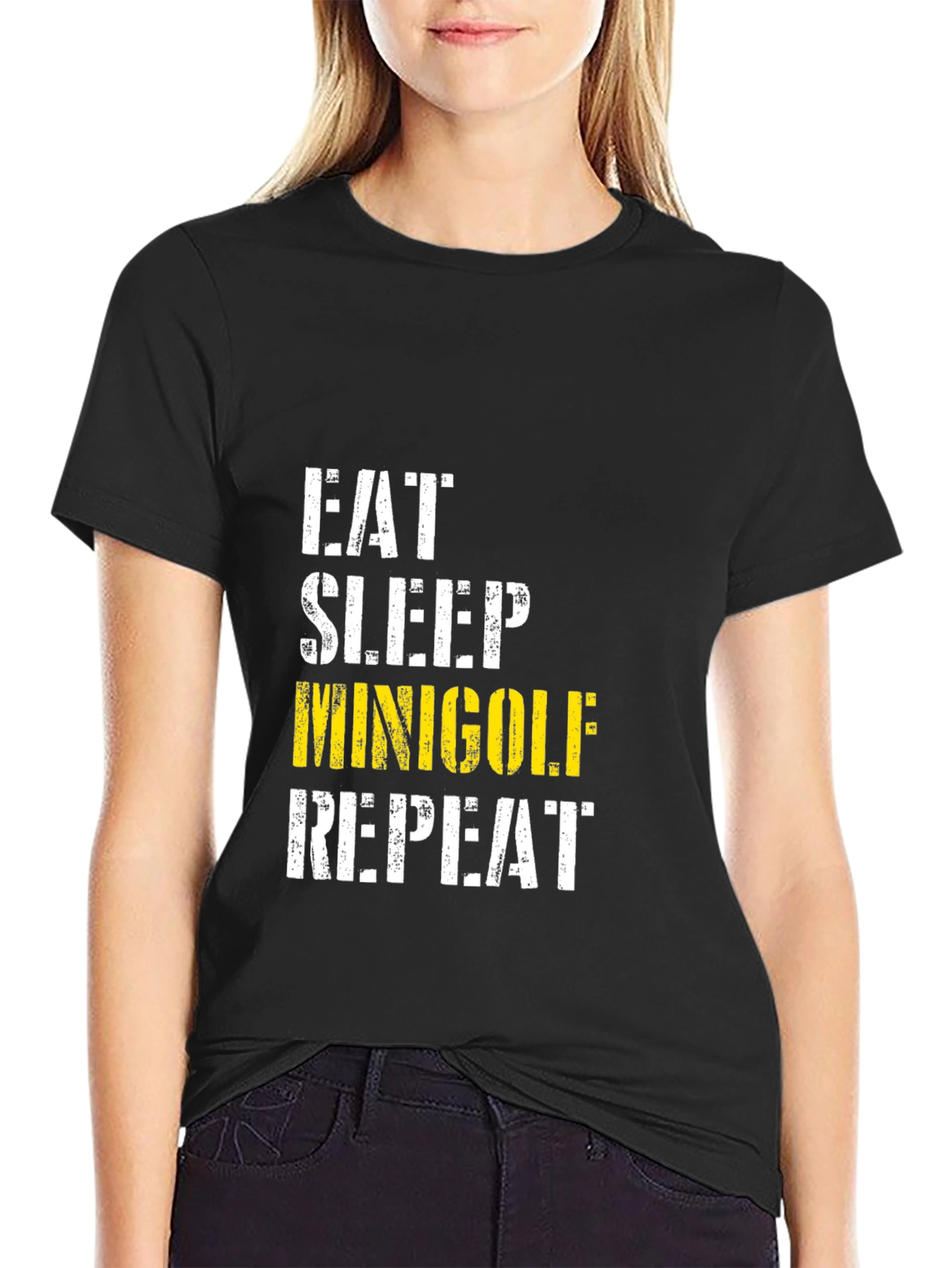 Eat Sleep Minigolf Repeat Graphic Tee