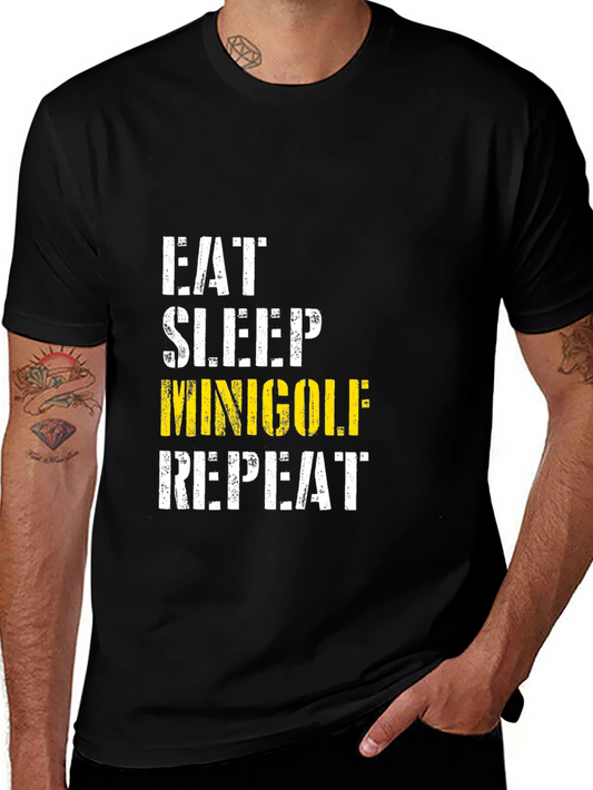 Eat Sleep Minigolf Repeat Graphic Tee