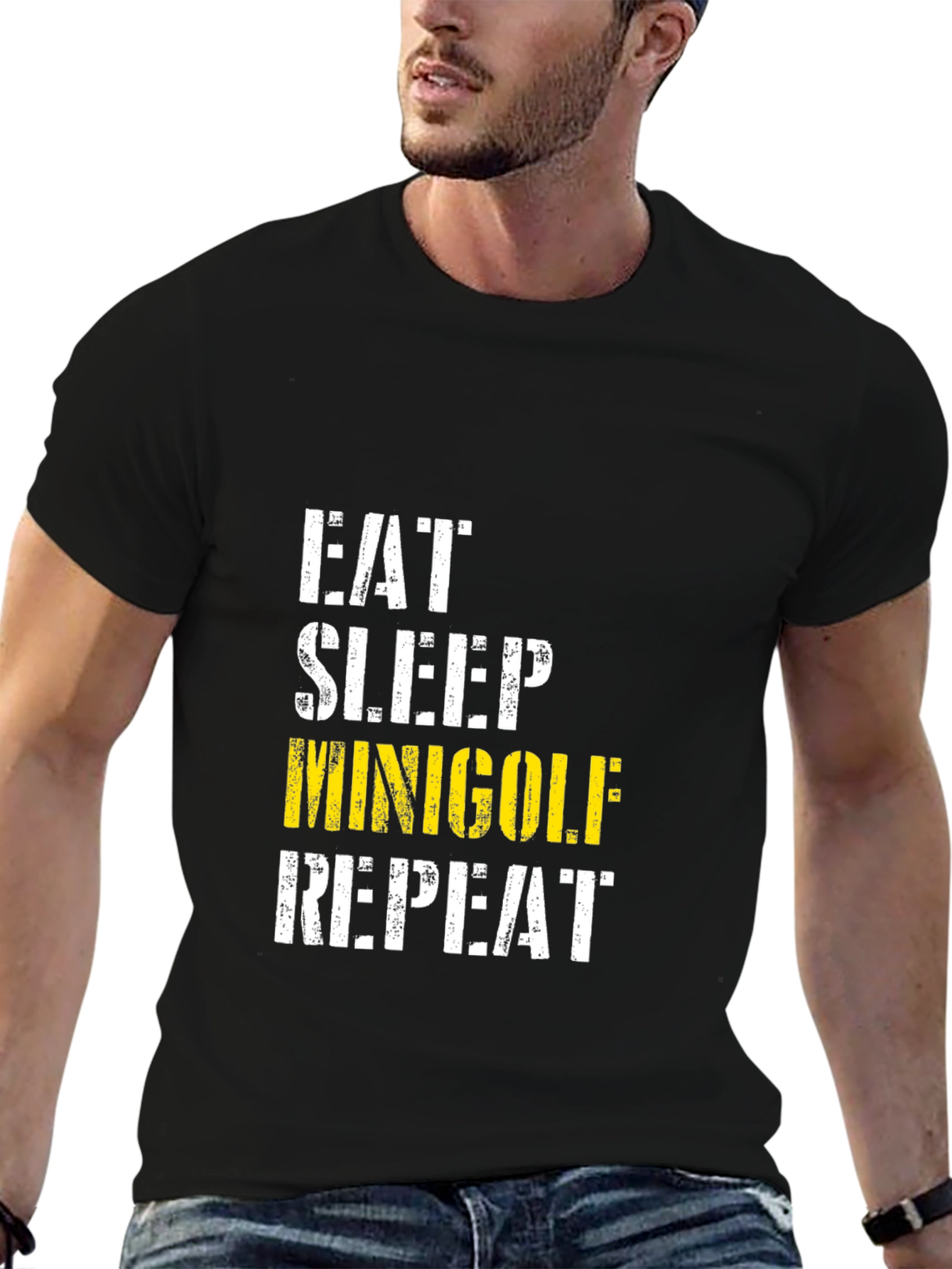 Eat Sleep Minigolf Repeat Graphic Tee