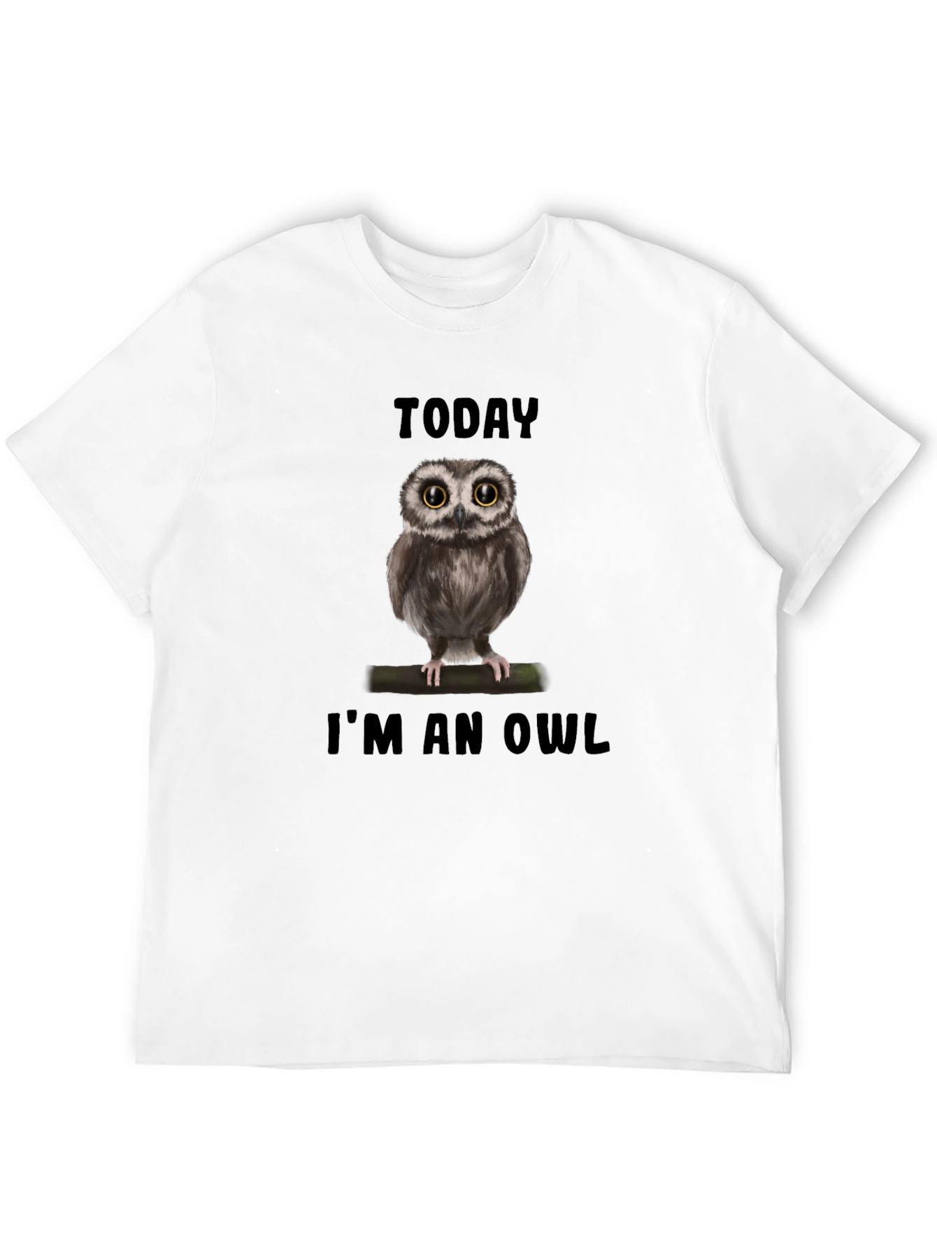 Today Im an Owl T-Shirt - Black Cotton Tee