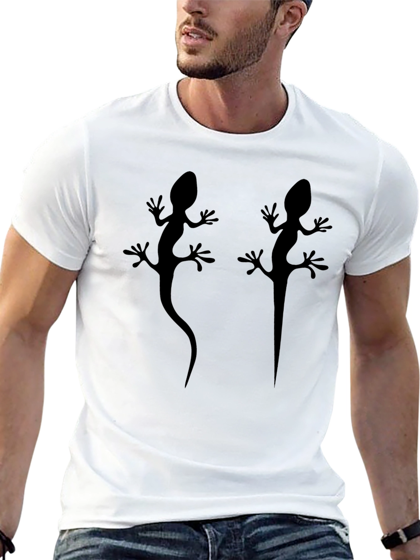 Lizard Silhouette Graphic Tee - Cool Casual Style