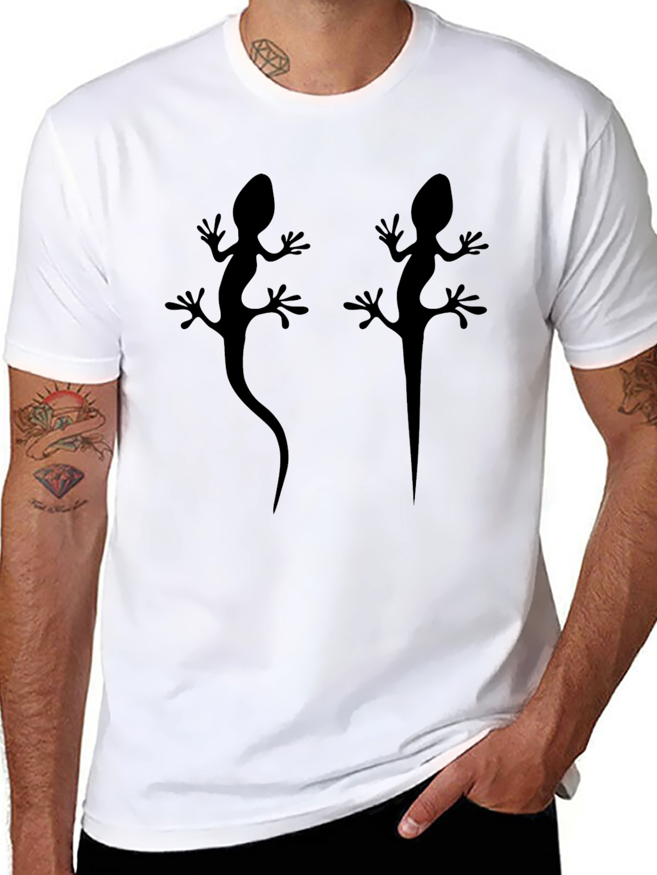 Lizard Silhouette Graphic Tee - Cool Casual Style