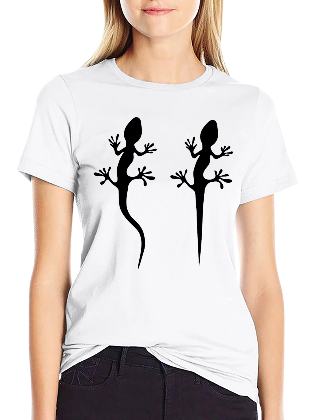 Lizard Silhouette Graphic Tee - Cool Casual Style