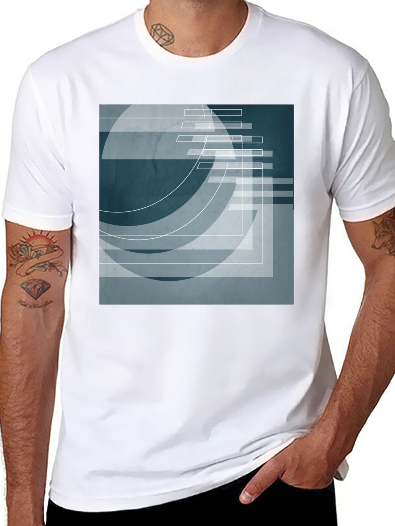 Abstract Geometric Graphic Print T-Shirt