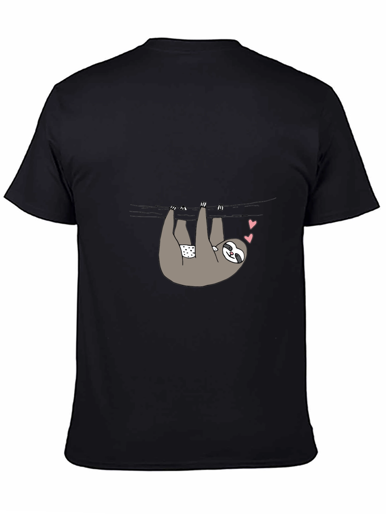 Sloth Heart Graphic T-Shirt - Black
