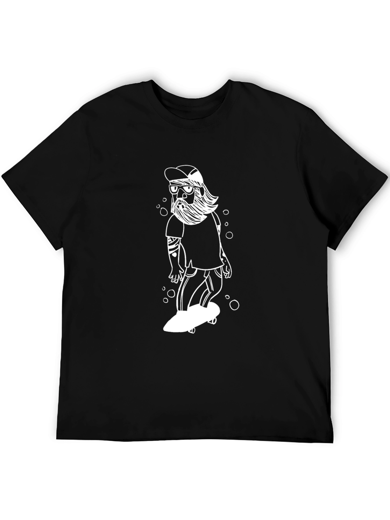 Cool Skater Graphic Tee - Black Cotton Shirt
