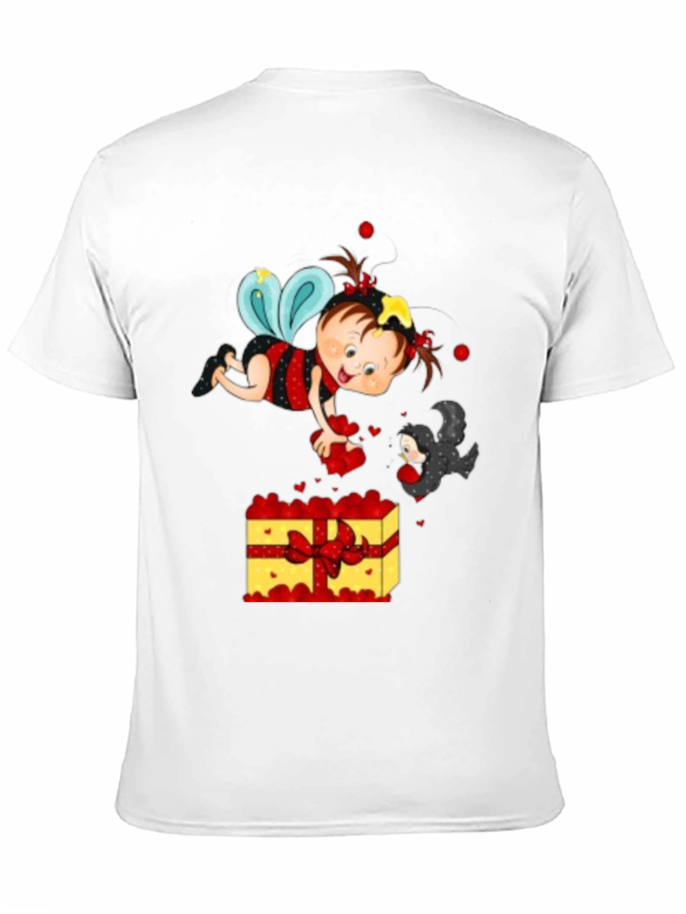 Cute Cartoon Graphic Print Black T-Shirt