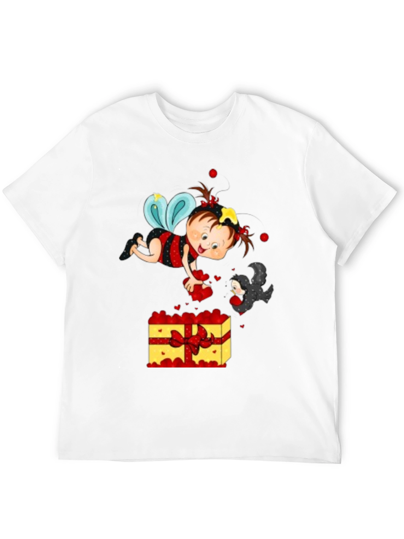 Cute Cartoon Graphic Print Black T-Shirt
