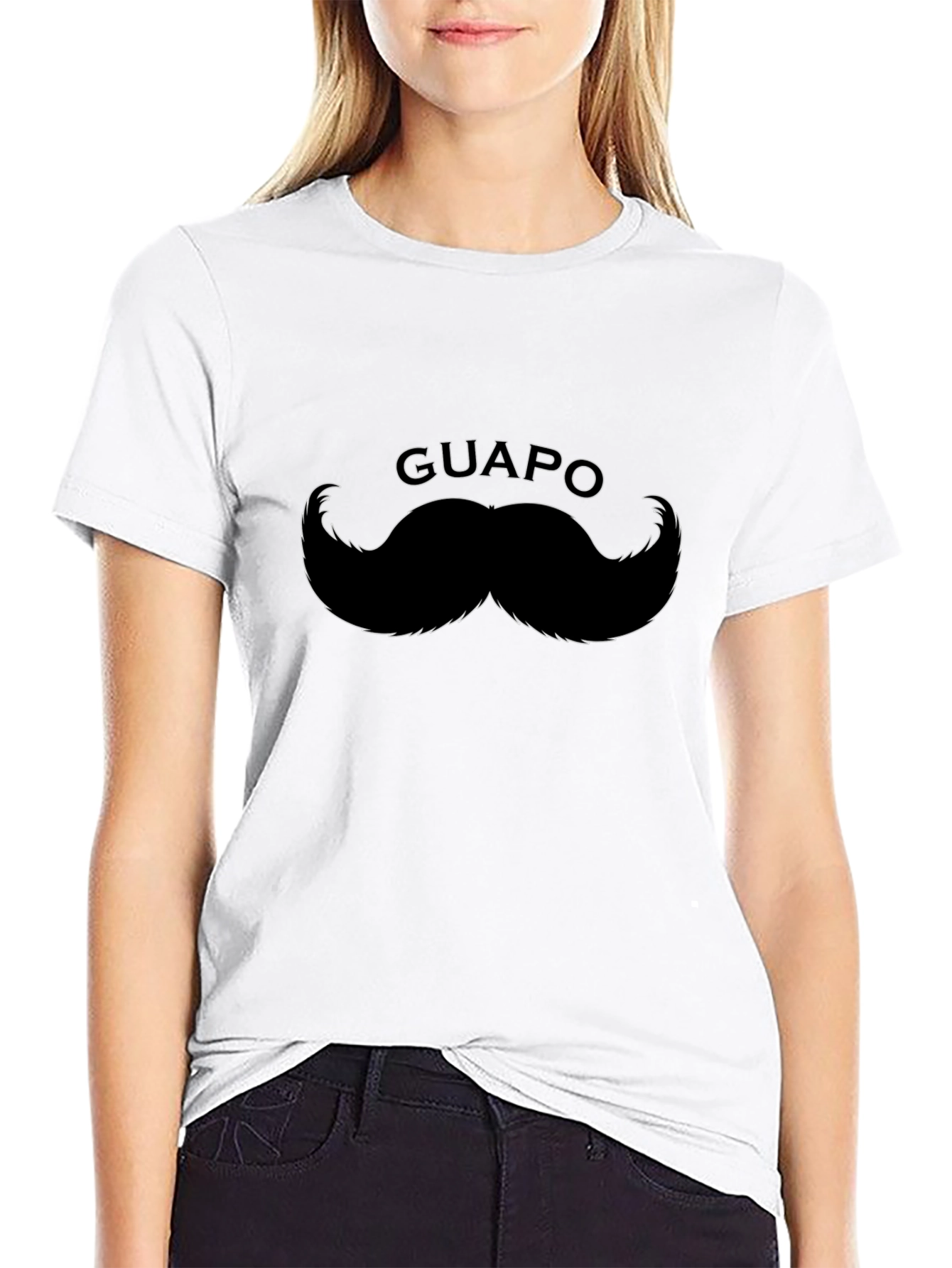 Guapo Mustache Black Graphic Tee