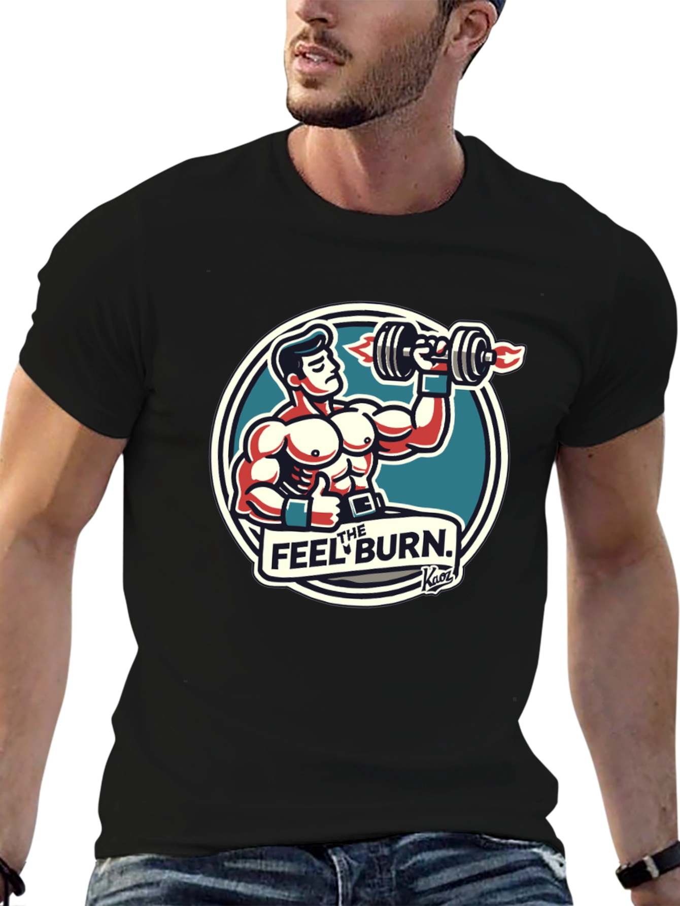 The Feel Burn Graphic Tee - Black Gym Shirt