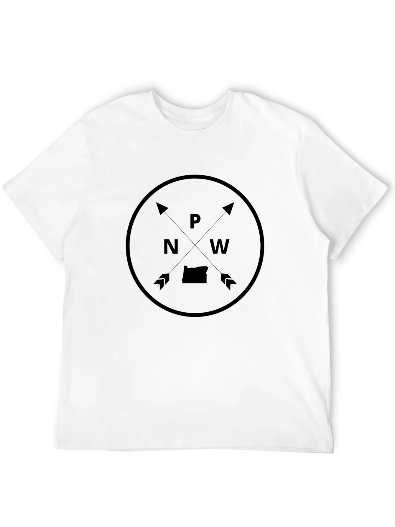 PNW Compass Graphic Tee - Black Crew Neck Shirt
