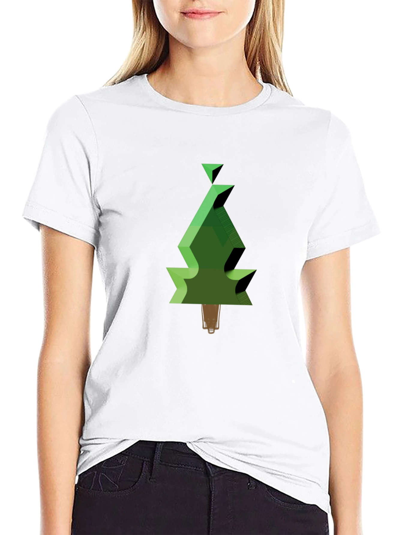 Geometric Christmas Tree Graphic Tee
